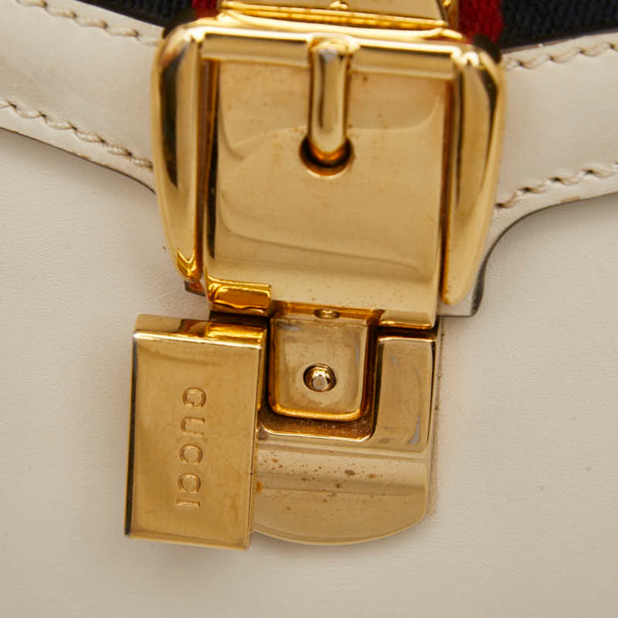 Gucci Ivory White Leather Handbag Shoulder Bag (Pre-Owned)