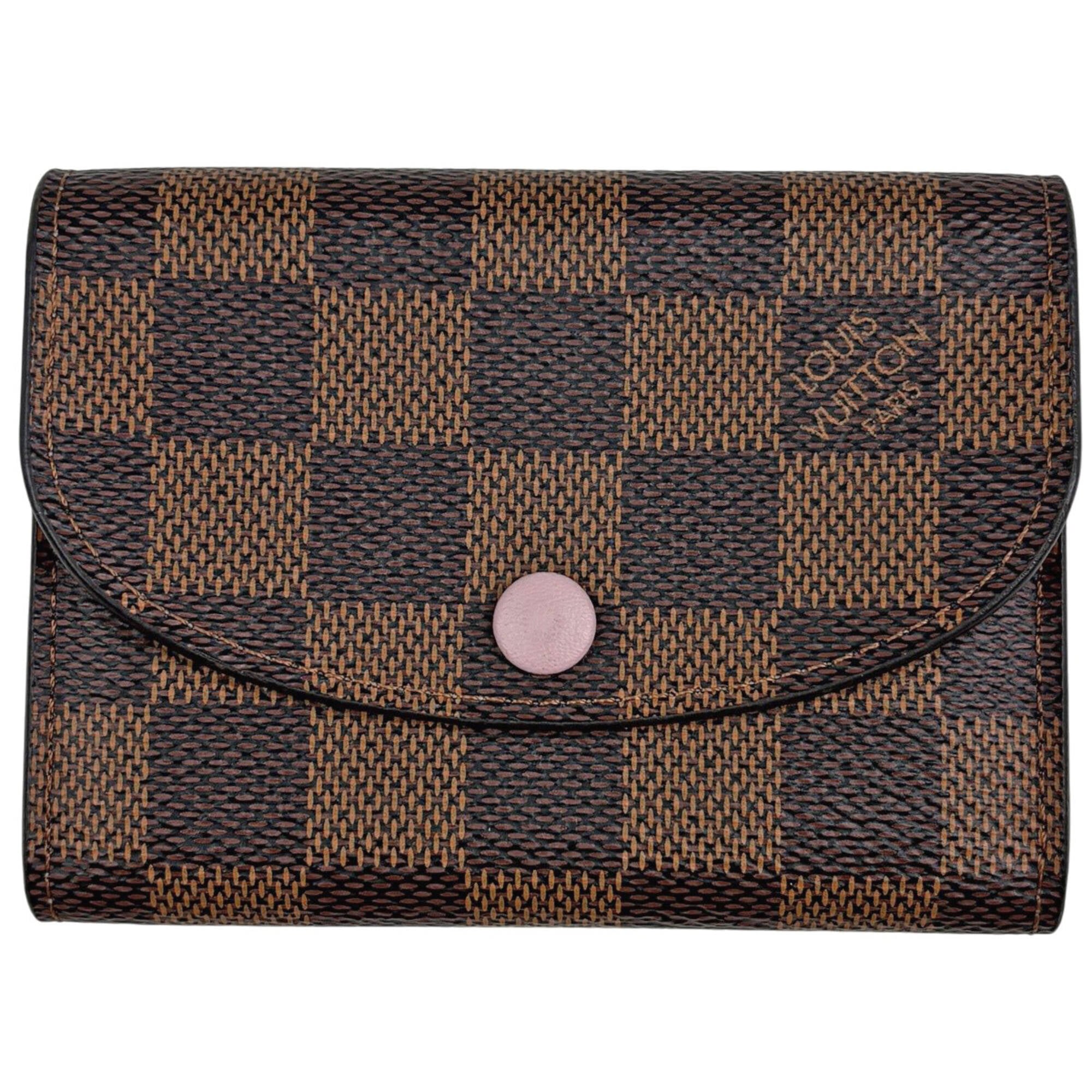 Louis Vuitton Brown Pink Rose Ballerine Damier Canvas Coin Purse/Coin Case (Pre-Owned)