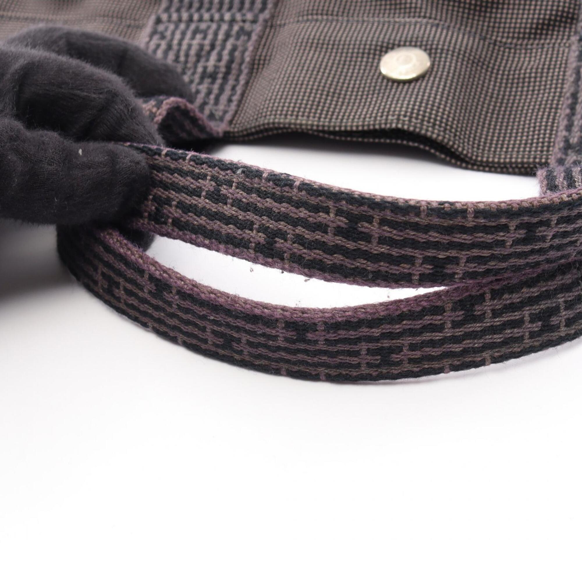 Hermes Gray Nylon Canvas Handbag Tote Bag (Pre-Owned)