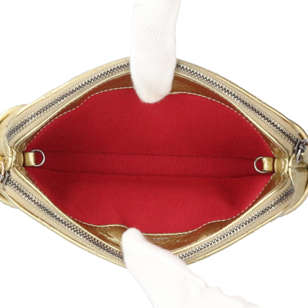 Chanel Gold Leather Chain/Shoulder Wallet (Pre-Owned)