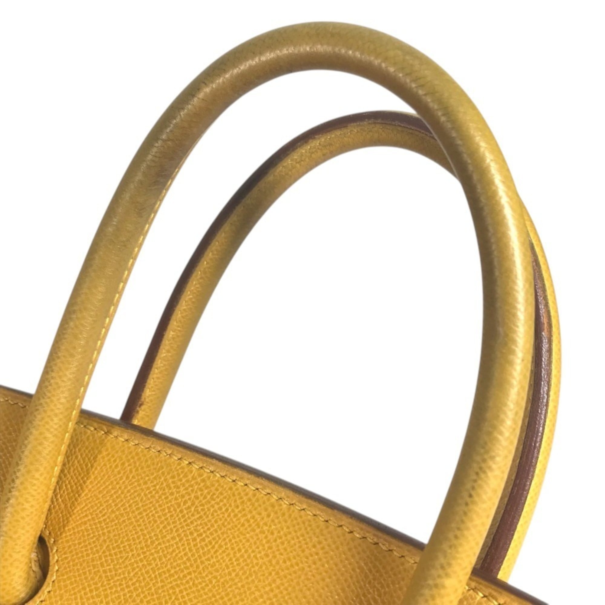 Hermes Jaune Yellow Leather Handbag Tote Bag (Pre-Owned)