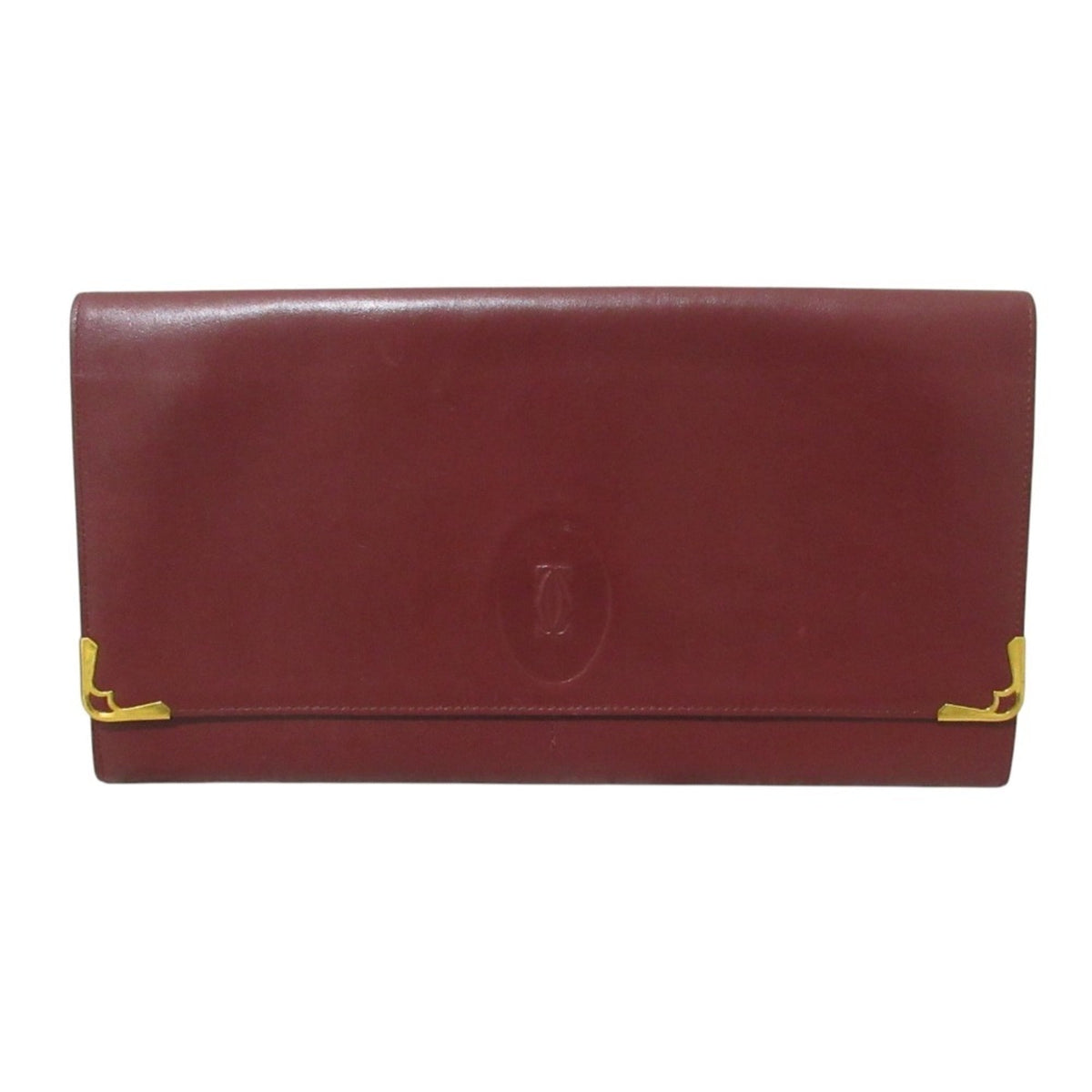 Cartier Bordeaux Leather Clutch Bag (Pre-Owned)