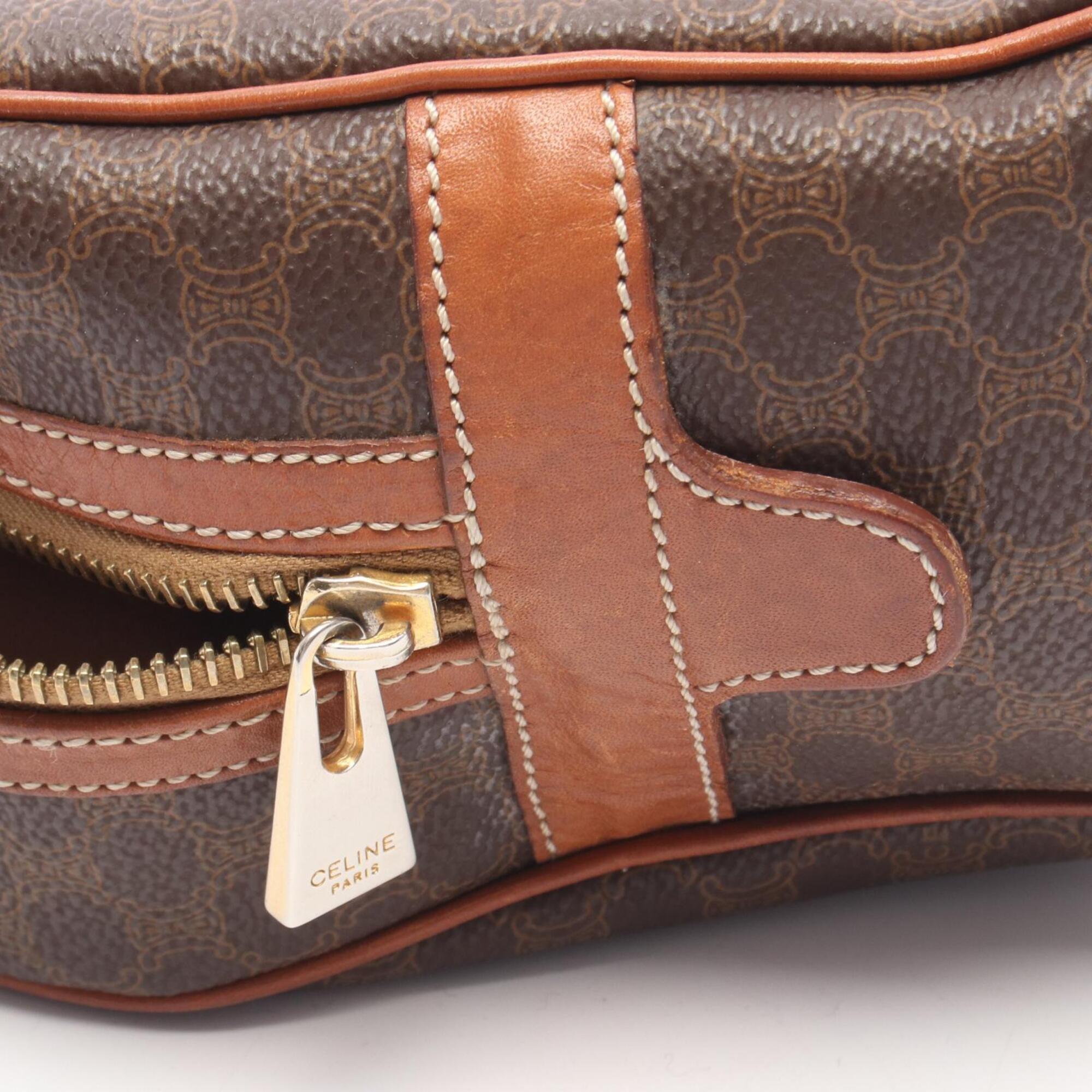 Celine Brown Coated Canvas Leather Handbag (Pre-Owned)