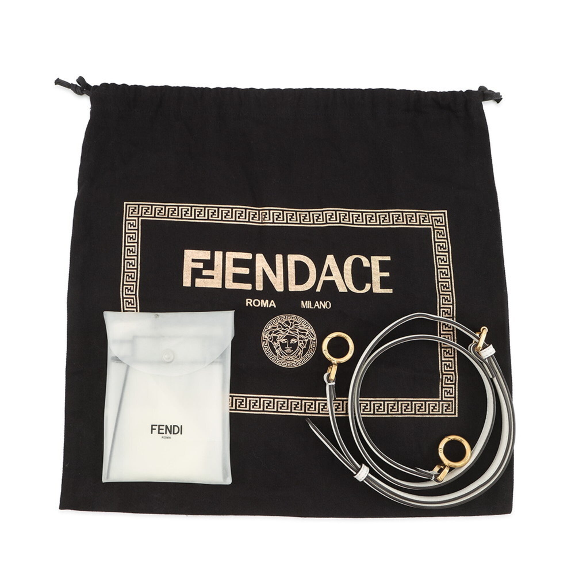 Fendi Peekaboo White Yellow Leather Handbag Shoulder Bag (Pre-Owned)