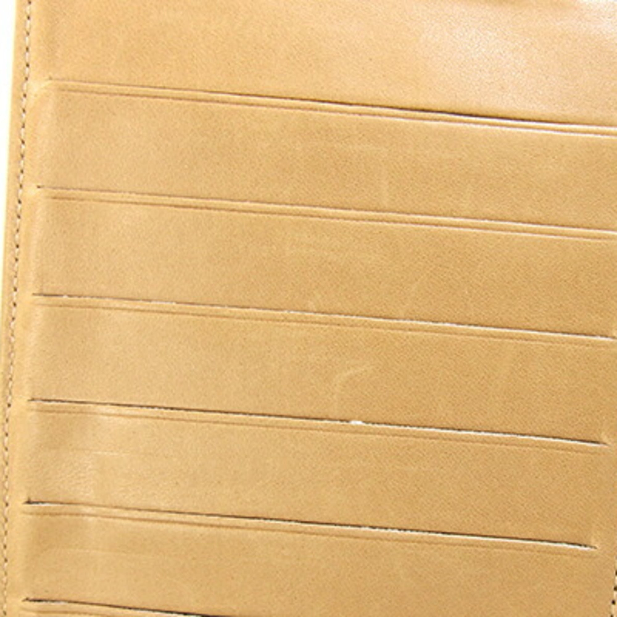 Chanel Beige Camel Grained Calfskin Long Wallet (Bi-Fold) (Pre-Owned)