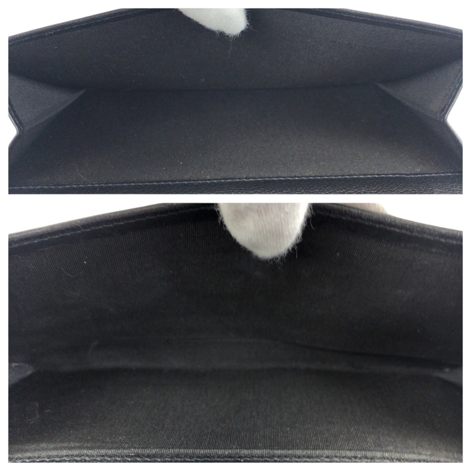 Chanel Black Leather Long Wallet (Bi-Fold) (Pre-Owned)