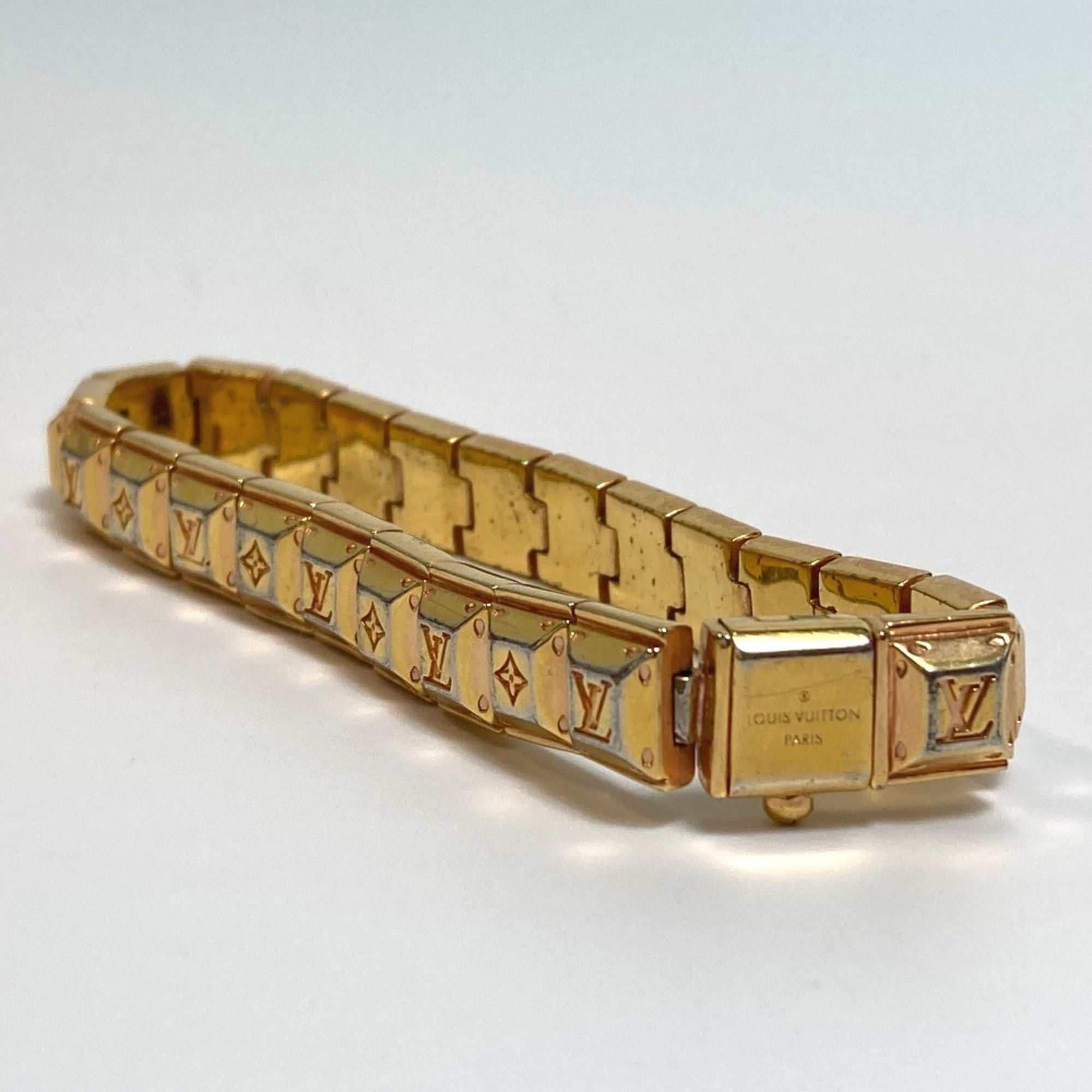 Louis Vuitton Gold Metal Tennis Bracelet (Pre-Owned)
