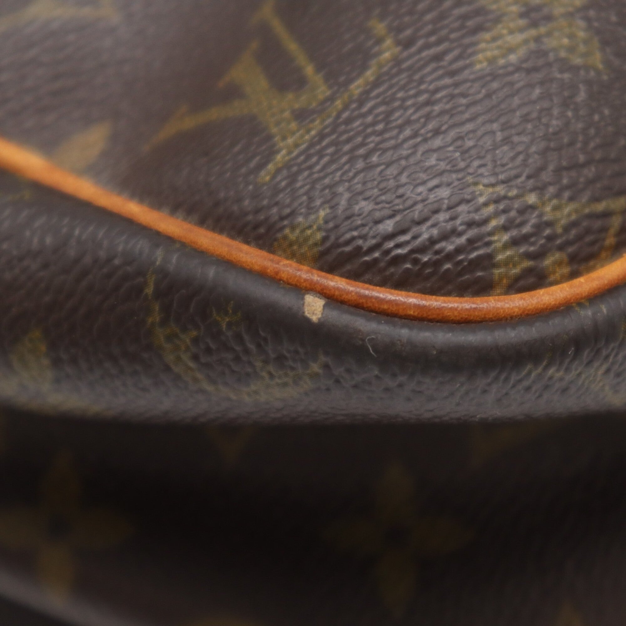 Louis Vuitton Beige Brown Monogram Coated Canvas Leather Shoulder Bag (Pre-Owned)