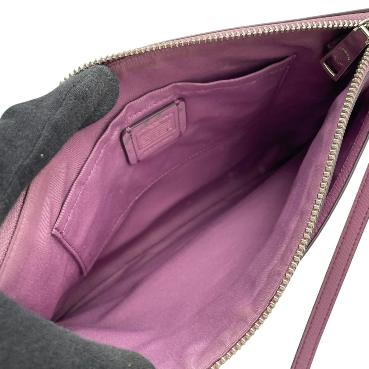 Coach Light Purple Leather Canvas Shoulder Bag (Pre-Owned)