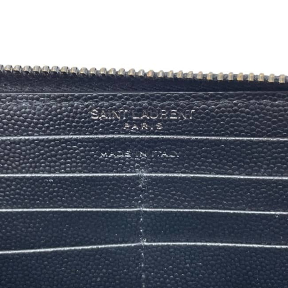 Saint Laurent Black Leather Long Wallet (Bi-Fold) (Pre-Owned)