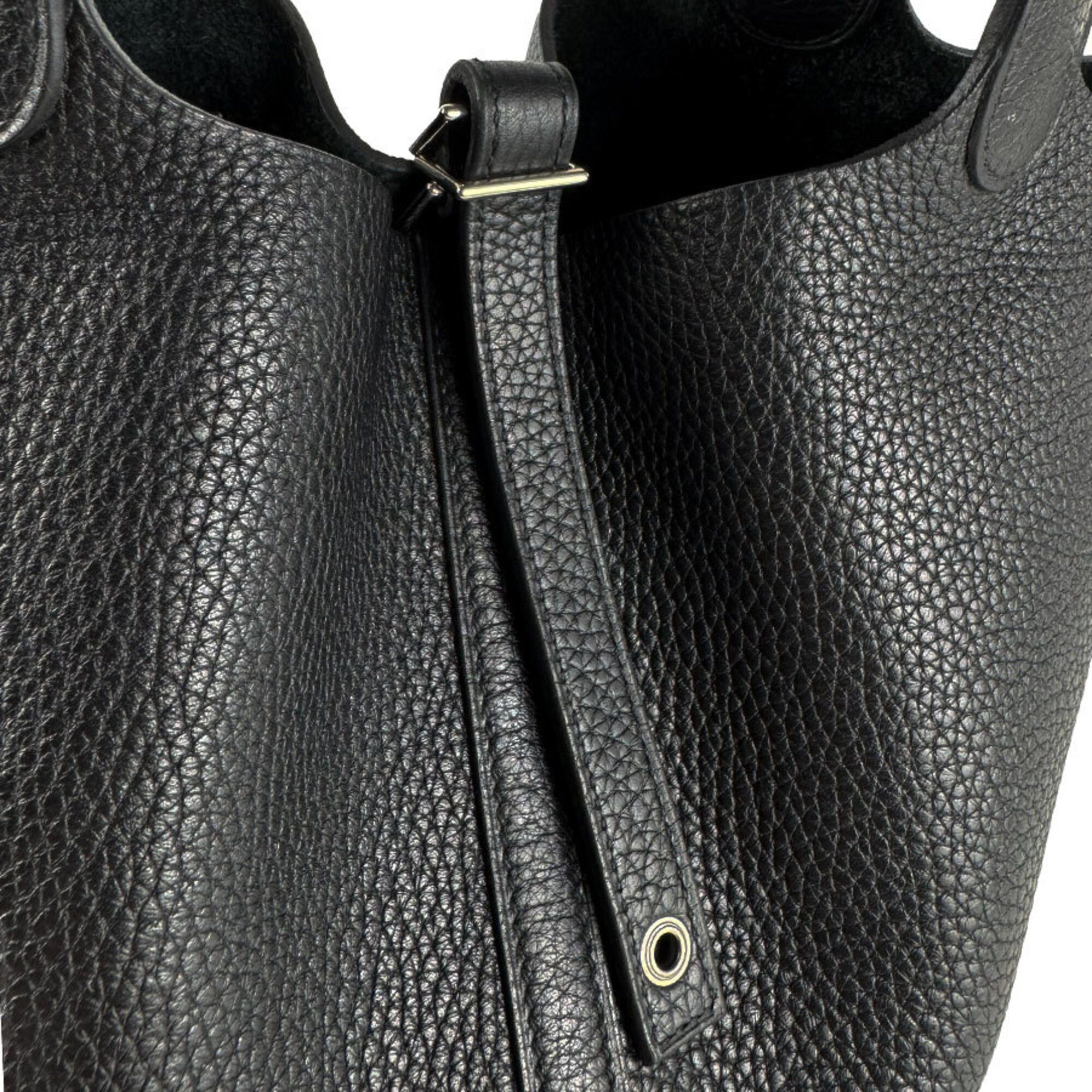 Hermes Black Taurillon Clemence Leather Handbag (Pre-Owned)