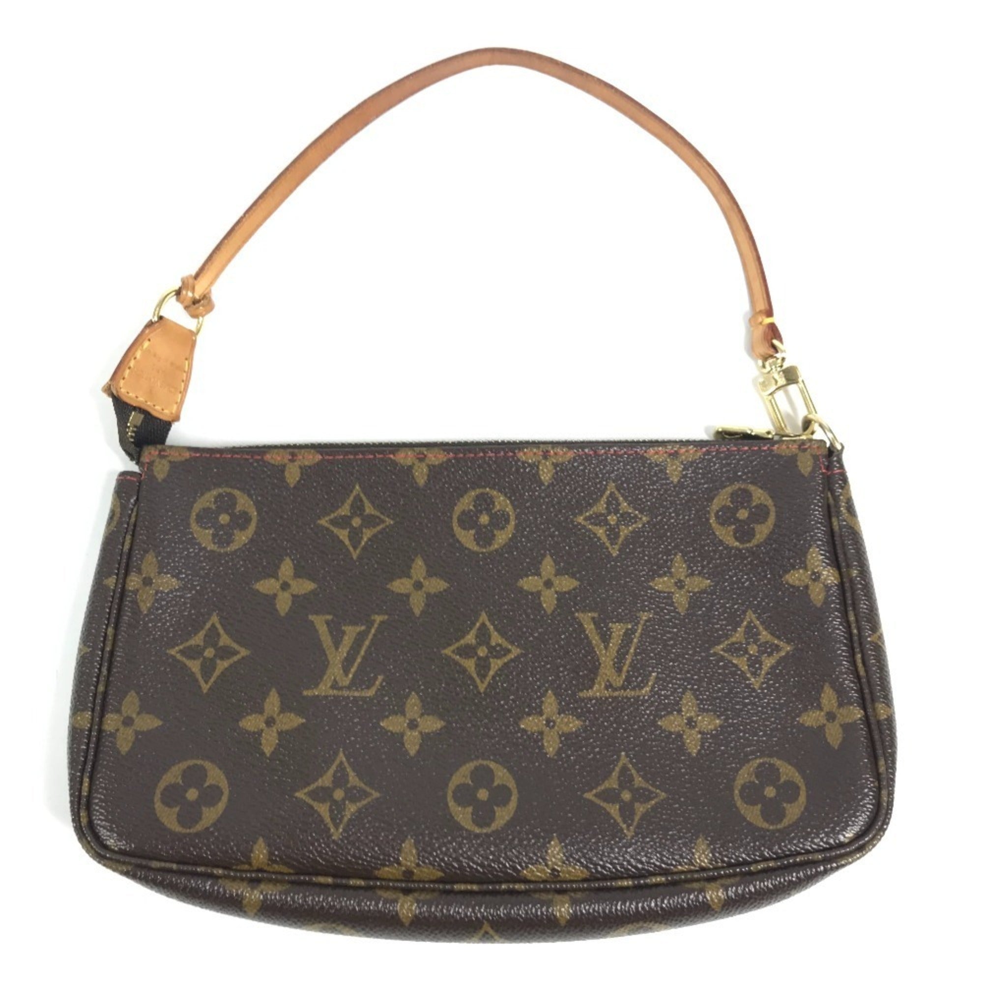 Louis Vuitton Brown Monogram Cherry Red Color Handbag Pochette (Pre-Owned)