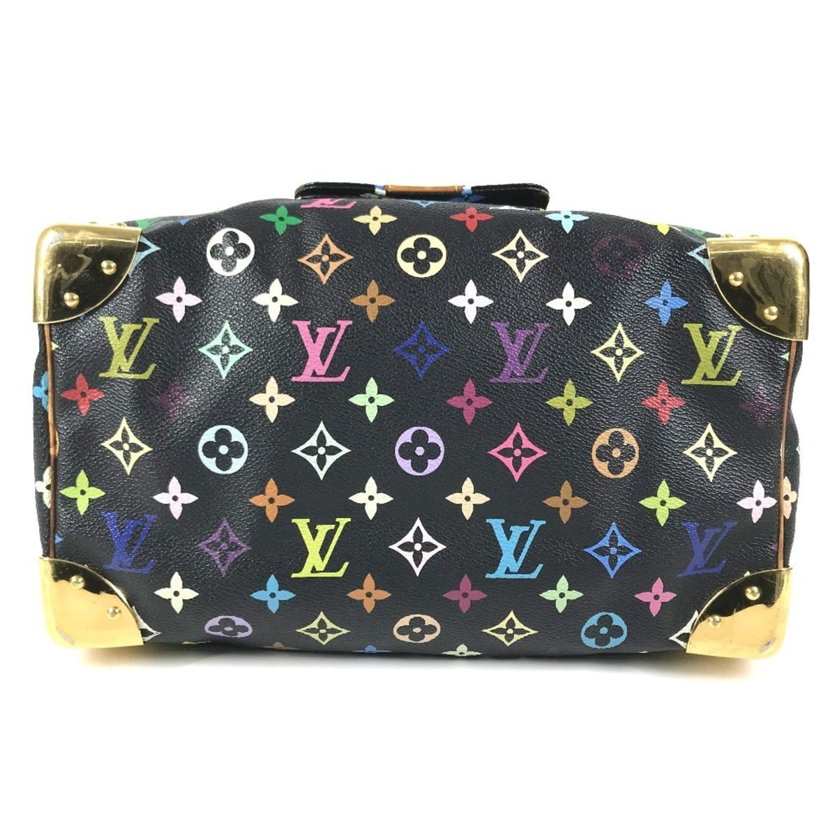 Louis Vuitton Black Noir Monogram Multicolore Canvas Boston Bag Handbag (Pre-Owned)