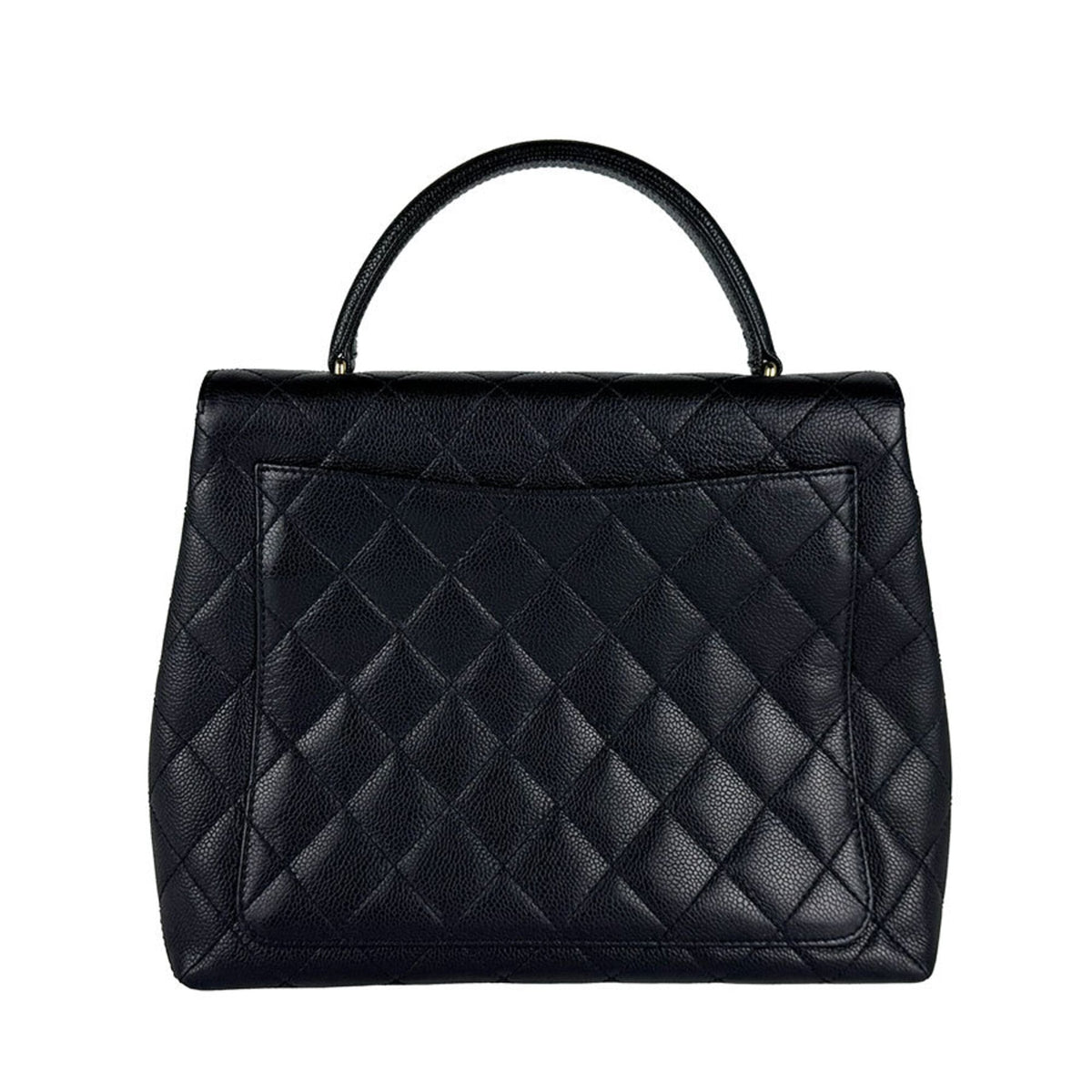 Chanel Black Grained Calfskin Handbag (Pre-Owned)