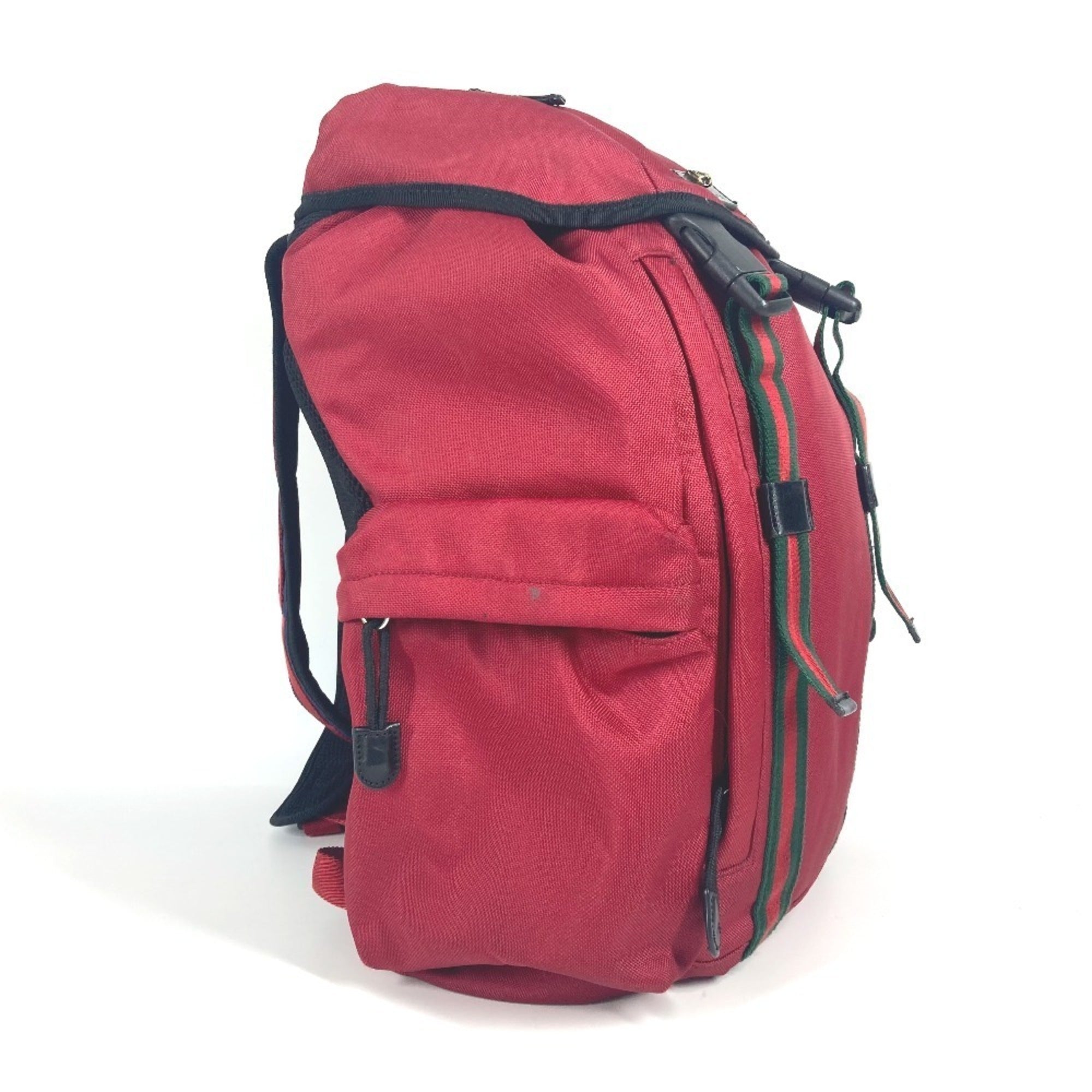 Gucci Black Red Color Nylon Canvas Backpack (Pre-Owned)