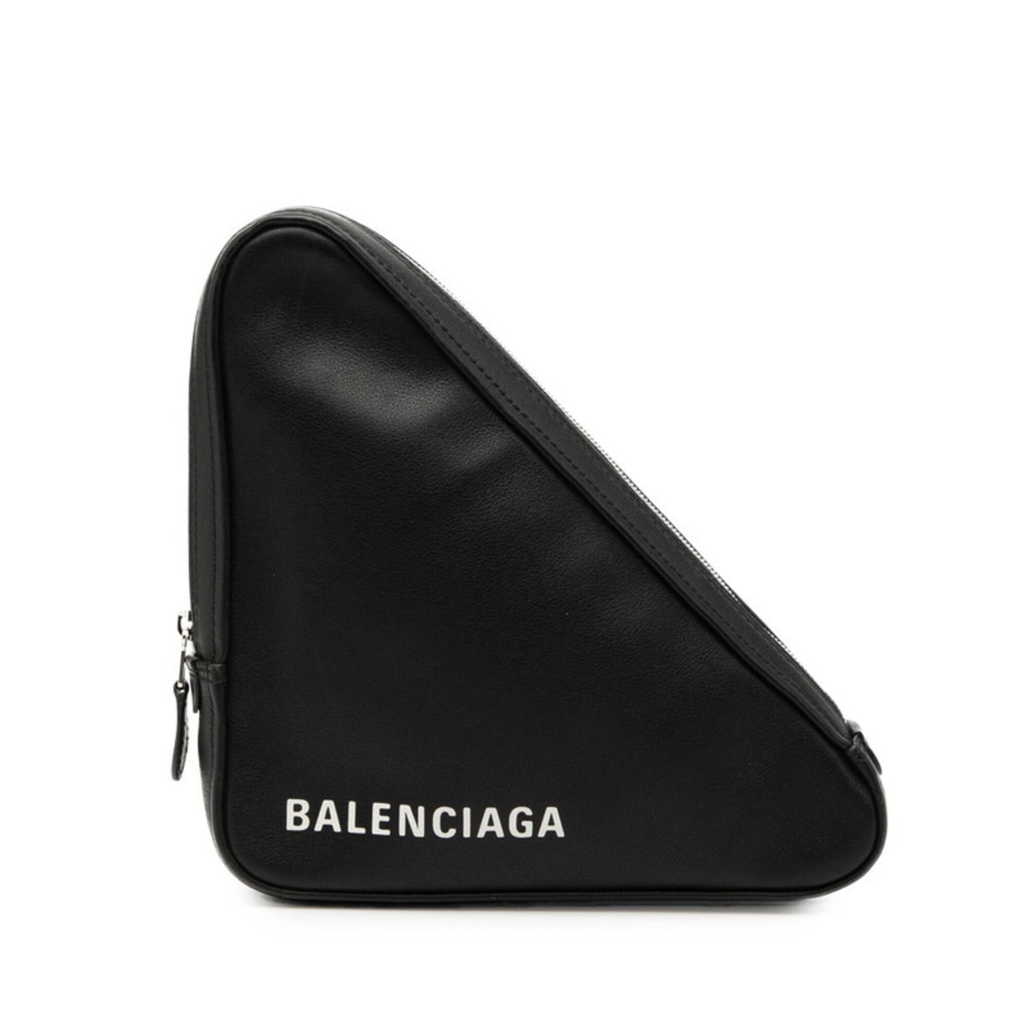 Balenciaga Black Leather Clutch Bag (Pre-Owned)