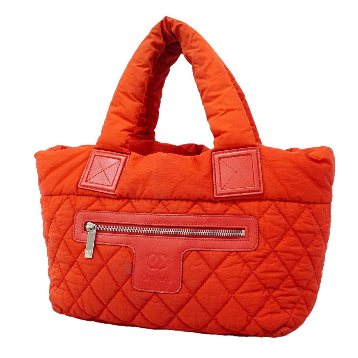 Chanel Red Color Nylon Tote Bag (Pre-Owned)