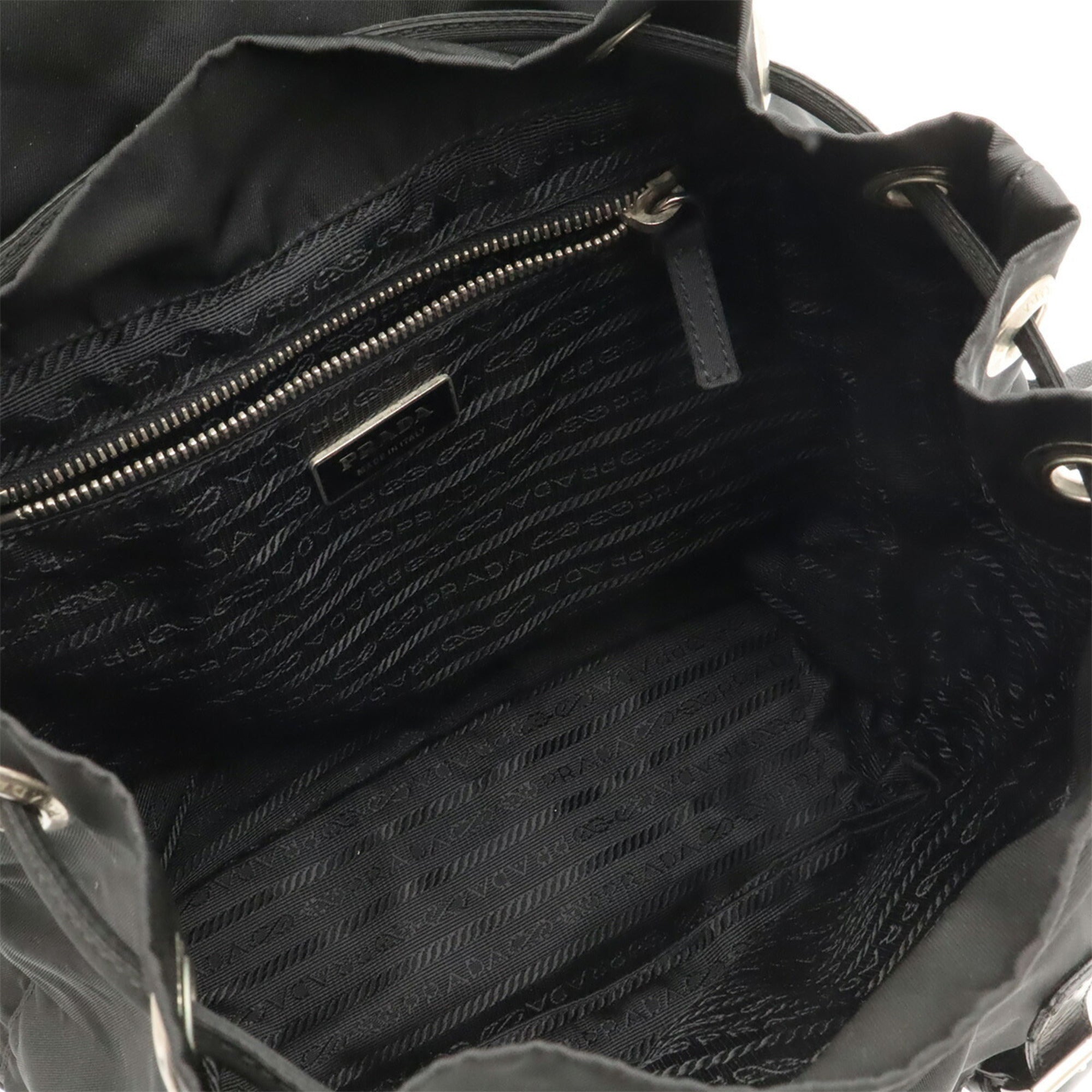 Prada Black Nero Nylon Leather Backpack (Pre-Owned)