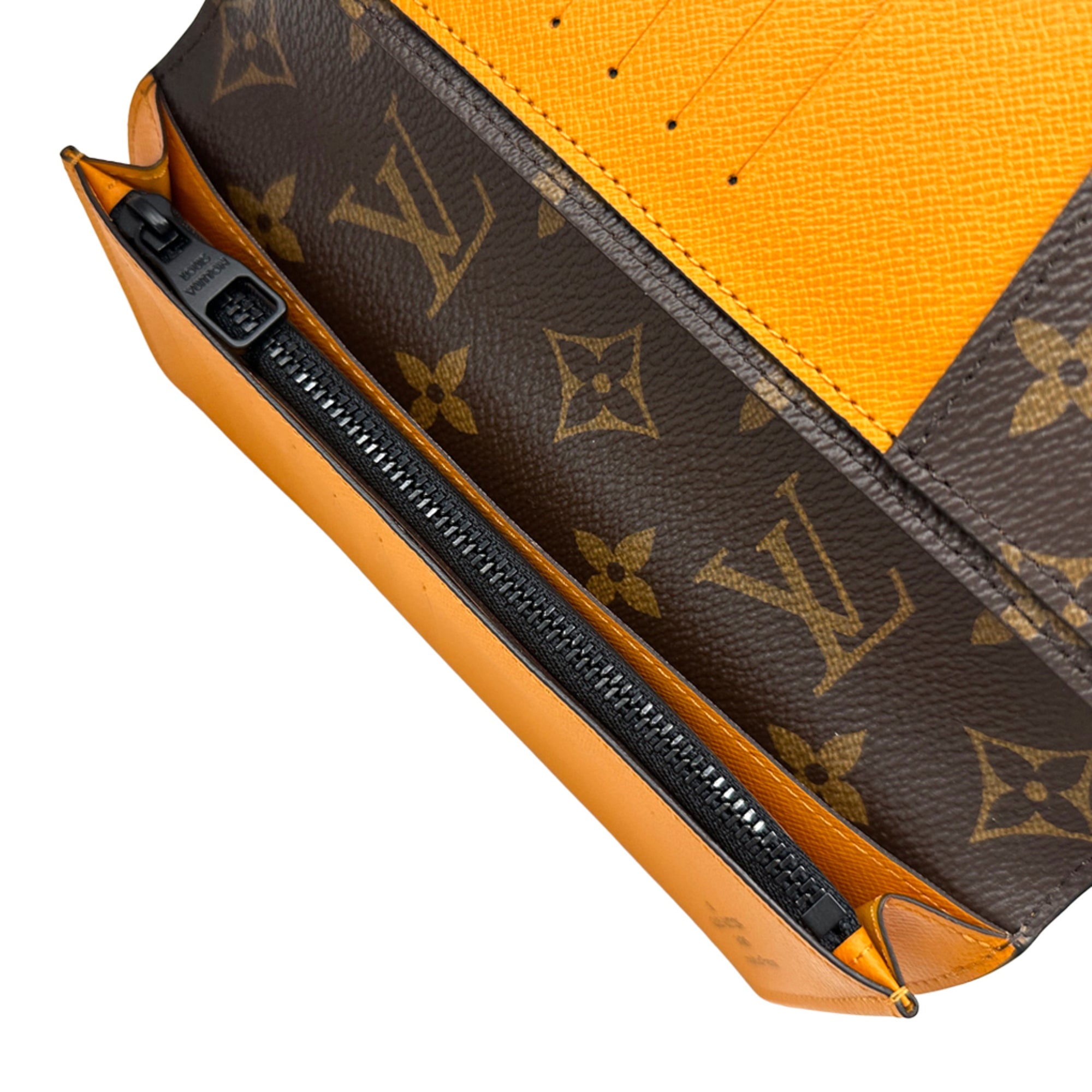 Louis Vuitton Brown Monogram Macassar Orange Saffron Monogram Long Wallet (Bi-Fold) (Pre-Owned)