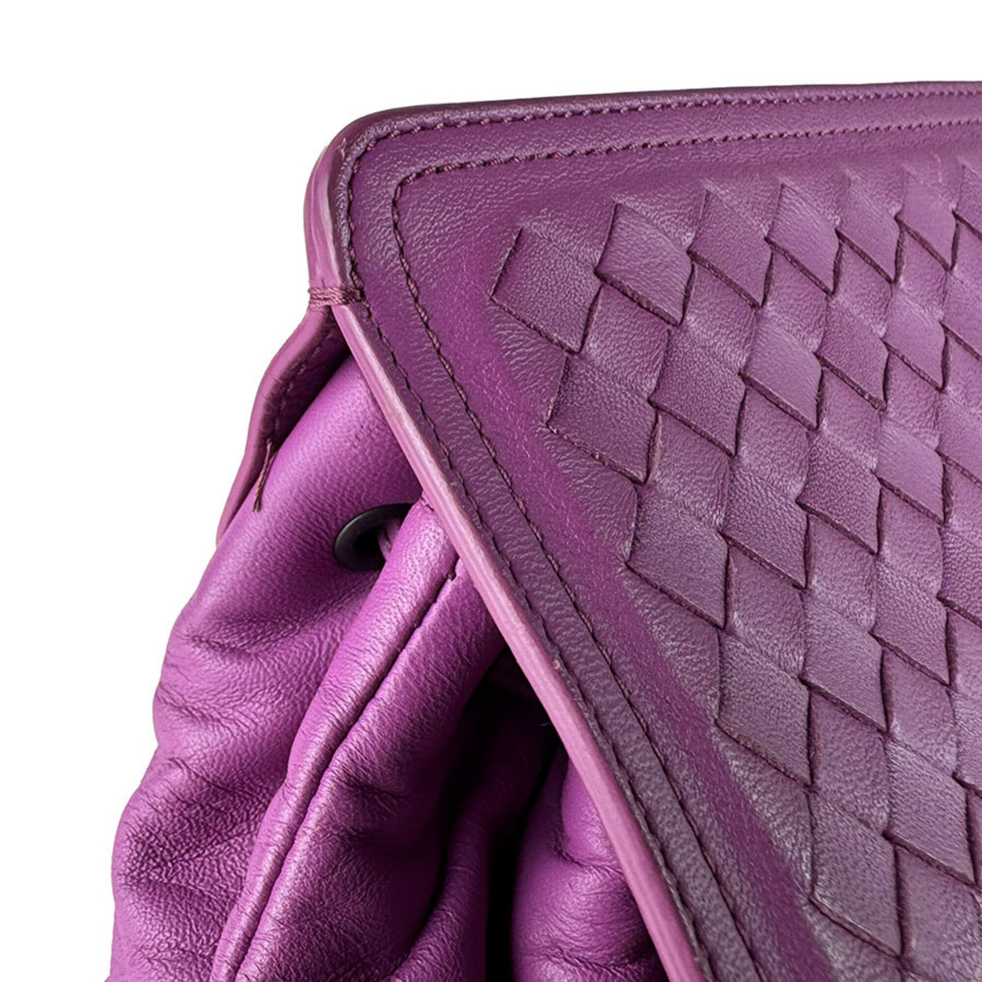 Bottega Veneta Purple Leather Backpack (Pre-Owned)