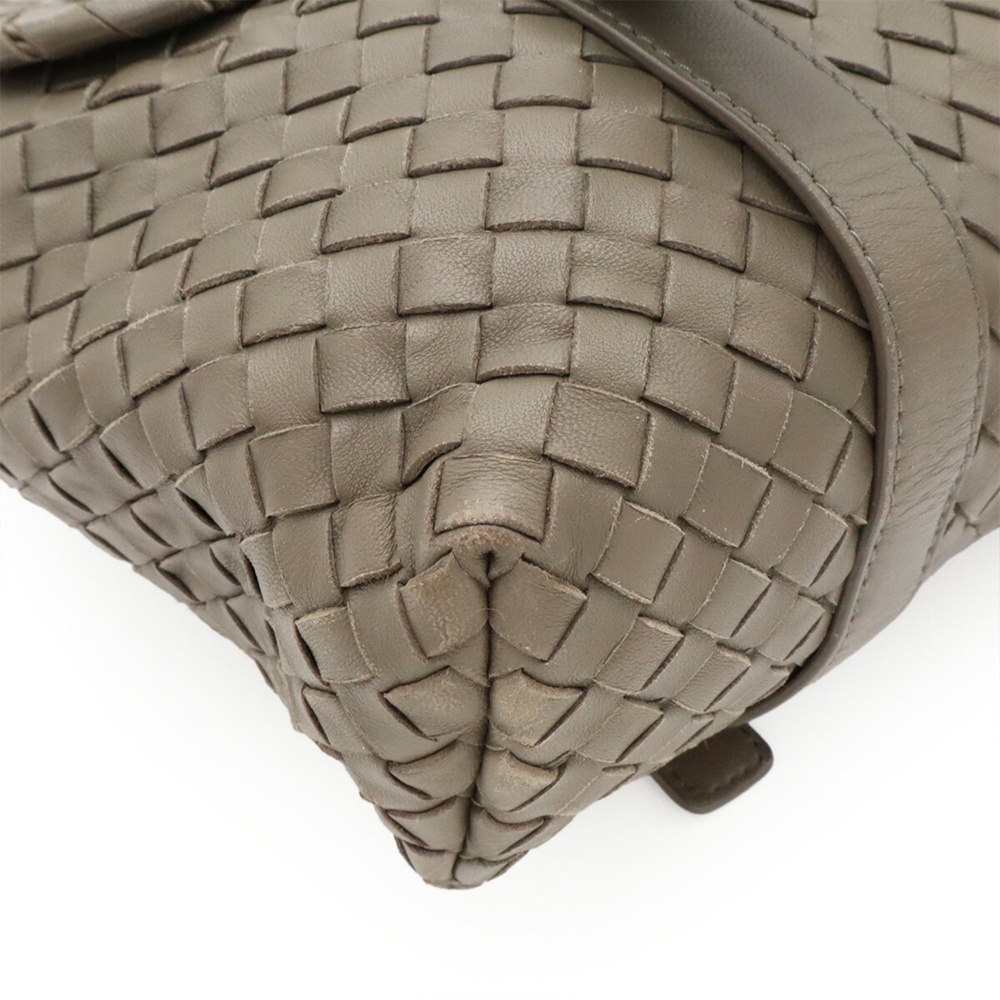Bottega Veneta Khaki Leather Handbag Shoulder Bag (Pre-Owned)