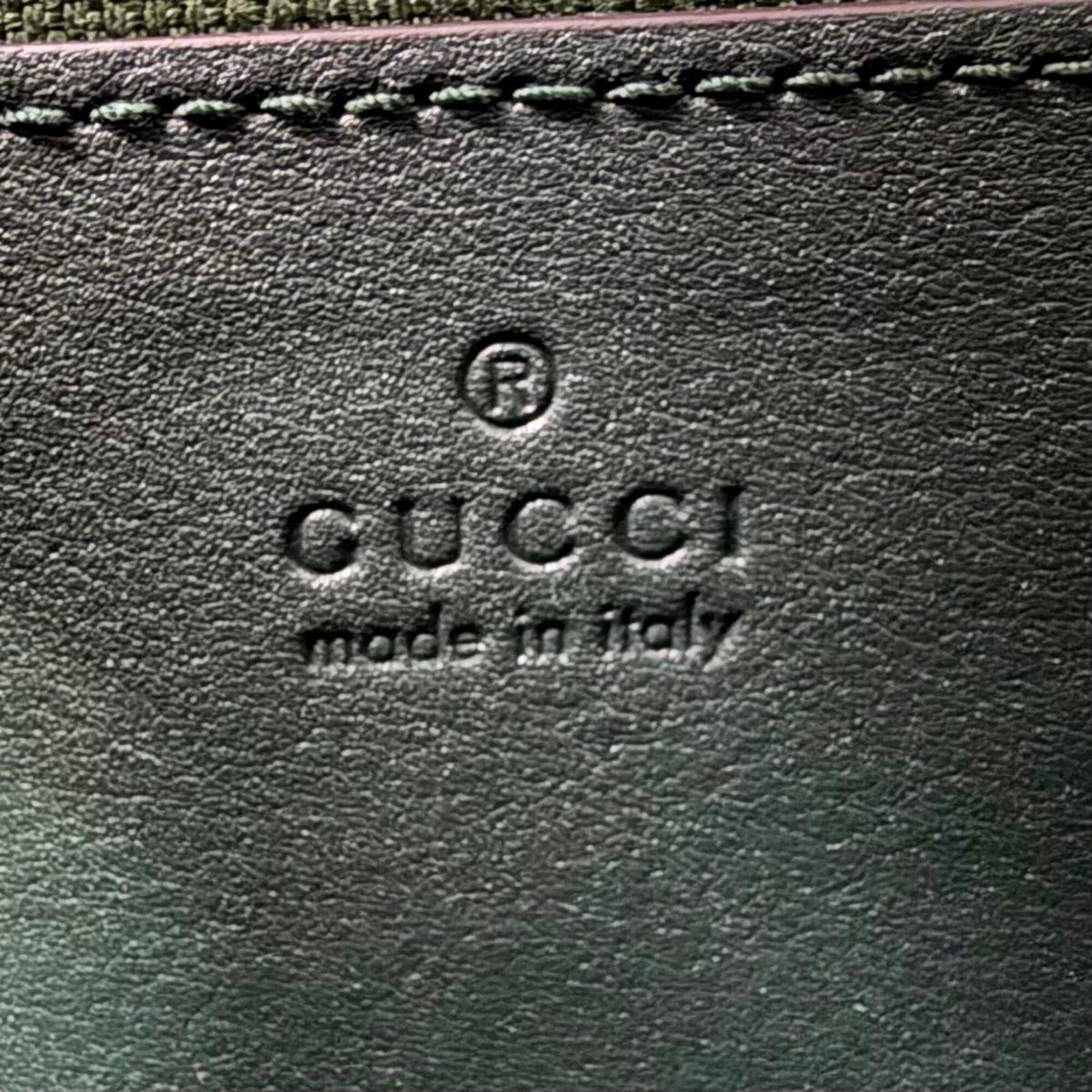 Gucci Dark Green Leather Handbag Shoulder Bag (Pre-Owned)