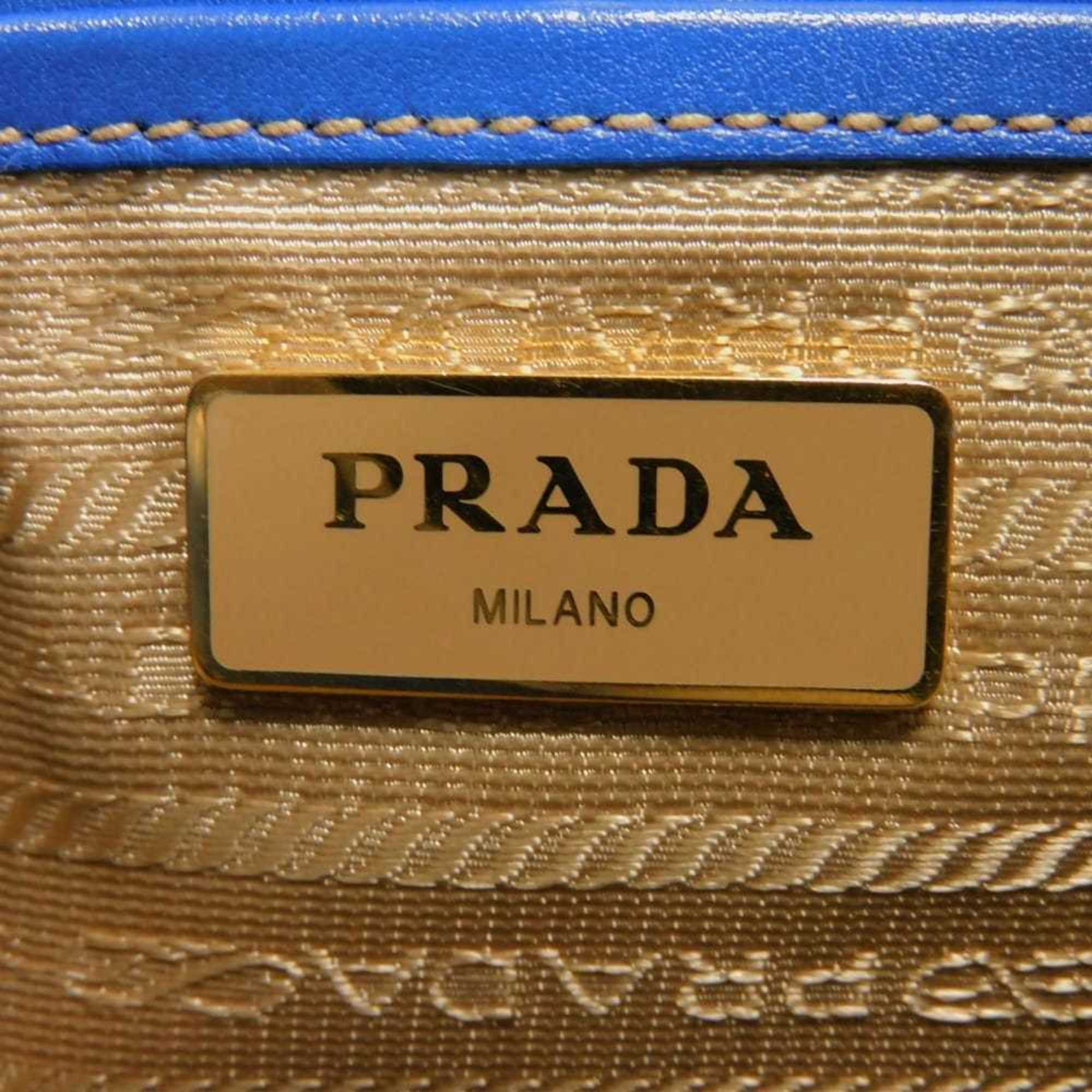 Prada Brown Canvas Leather Shoulder Bag (Pre-Owned)