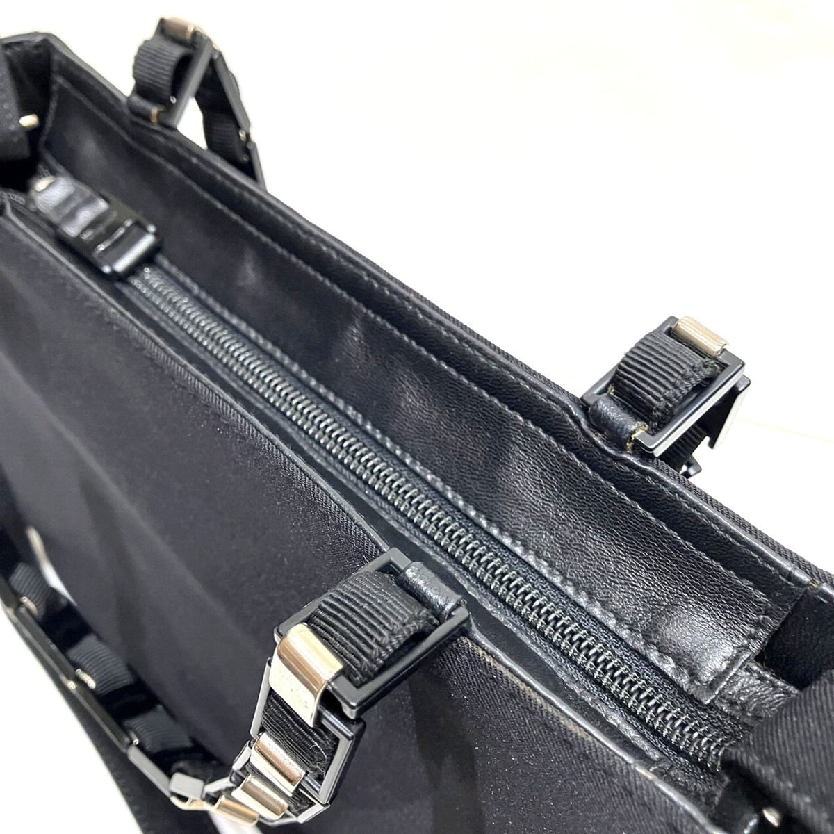 Salvatore Ferragamo Vara Black Nylon Handbag (Pre-Owned)