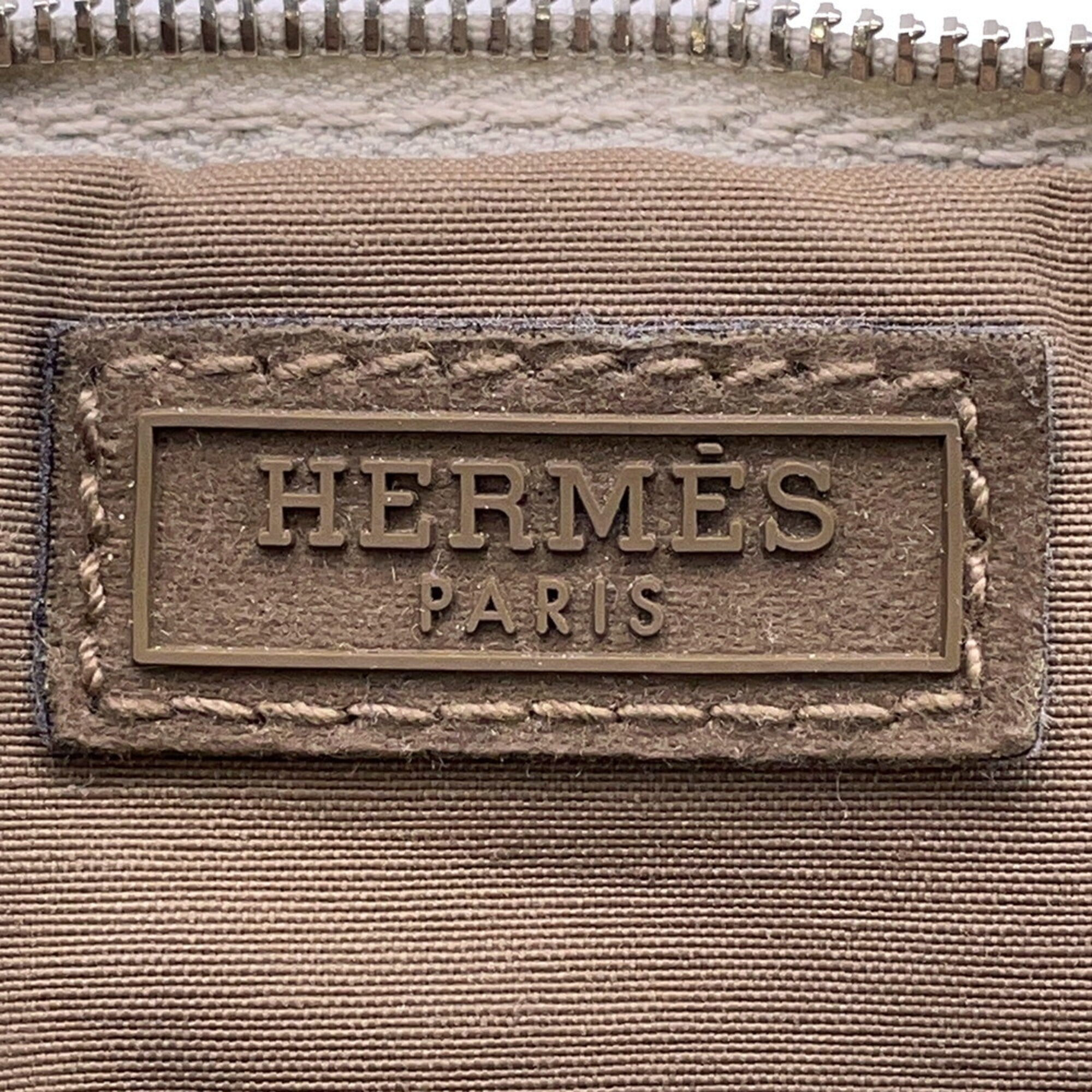 Hermes Beige Etoupe Gray Cotton Polyamide Fanny Pack Handbag (Pre-Owned)