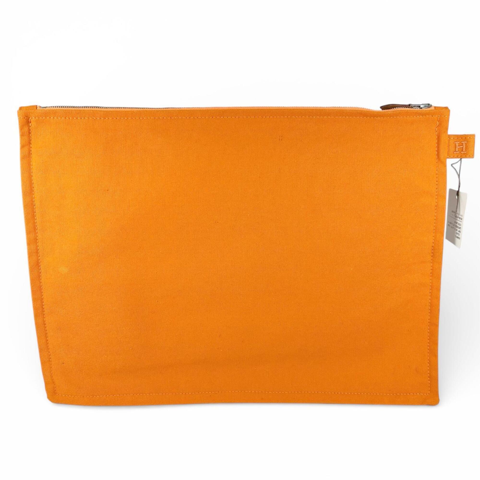 Hermes Orange Cotton Pouch (Pre-Owned)