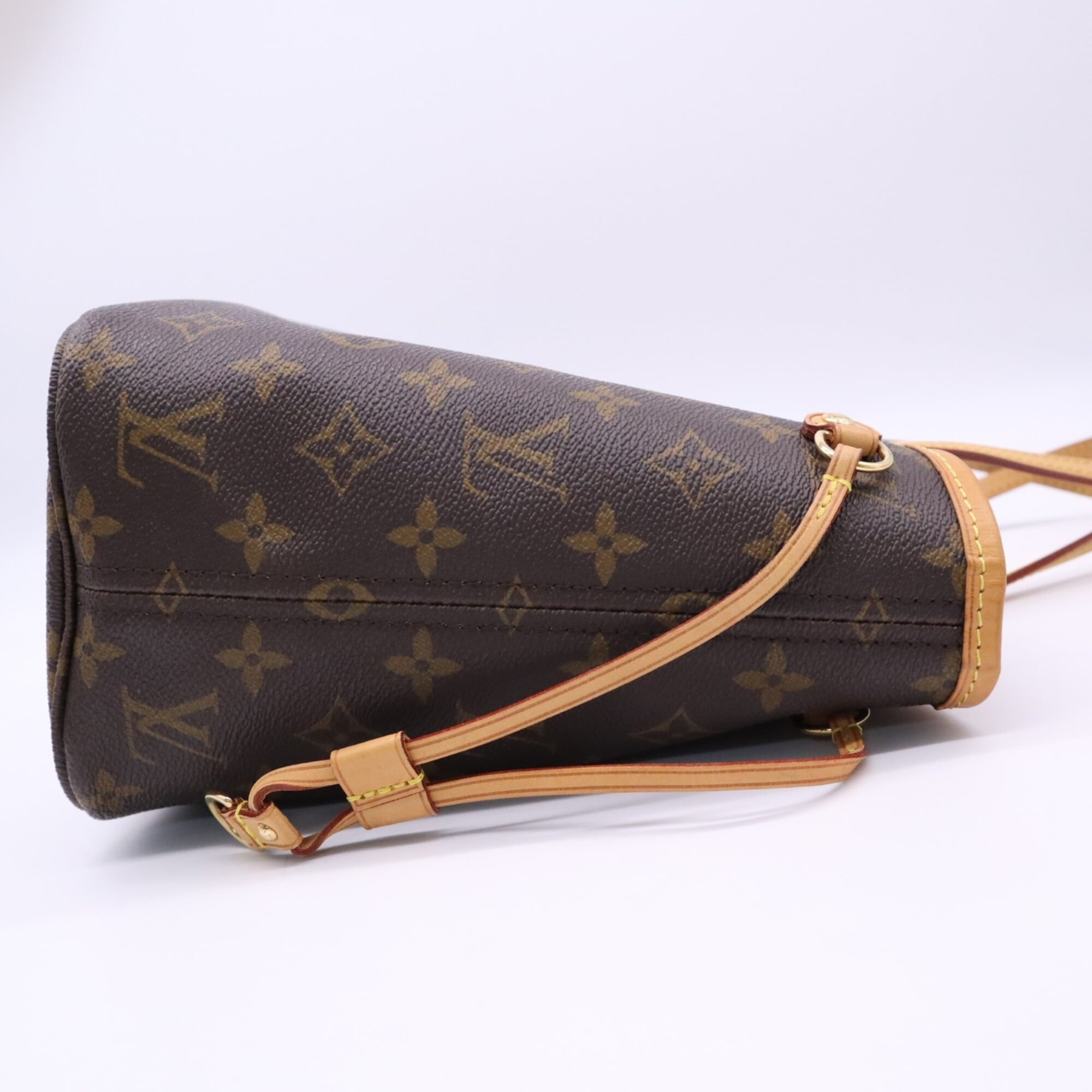 Louis Vuitton Monogram Beige Brown Coated Canvas Leather Handbag (Pre-Owned)