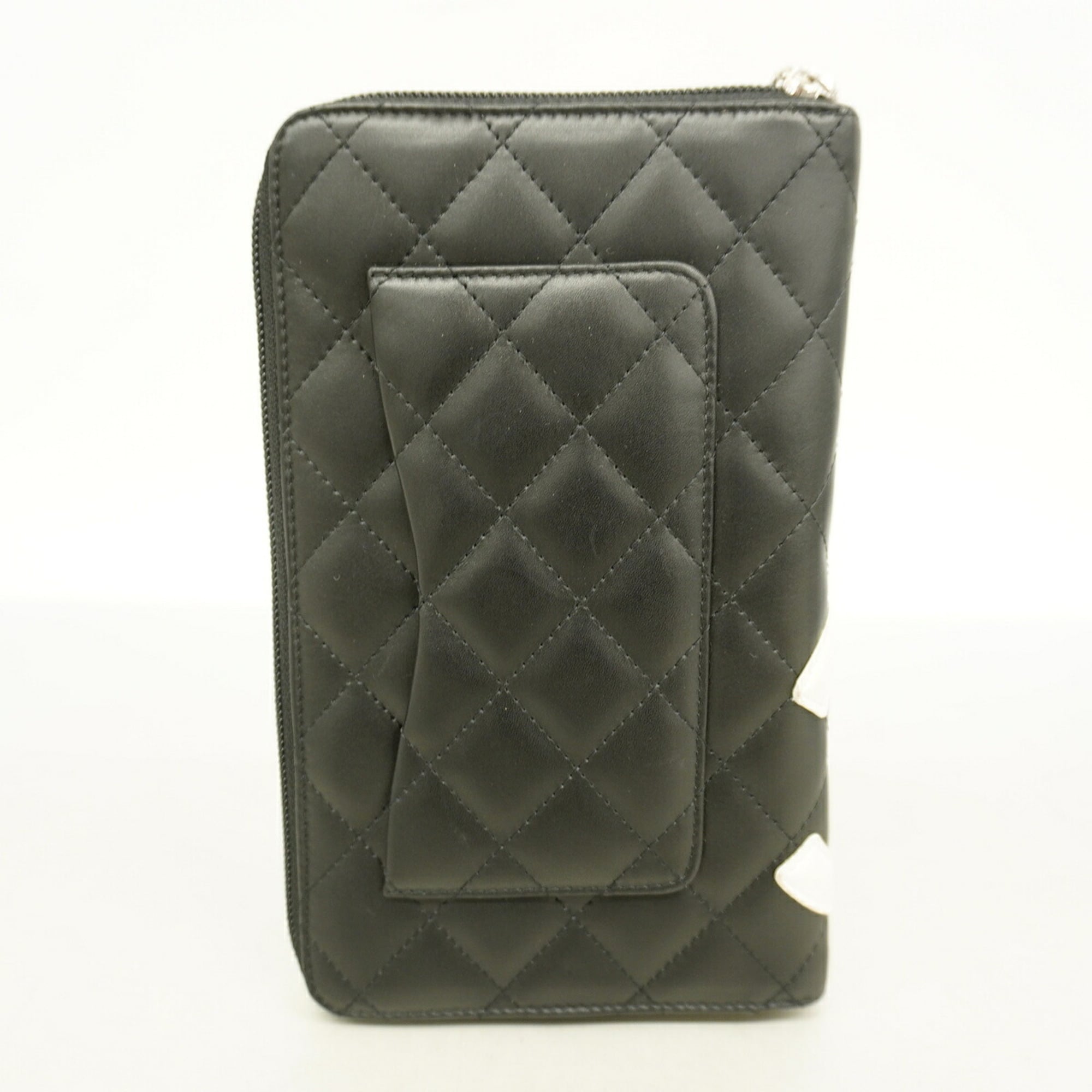 Chanel Black Leather Long Wallet (Bi-Fold) (Pre-Owned)