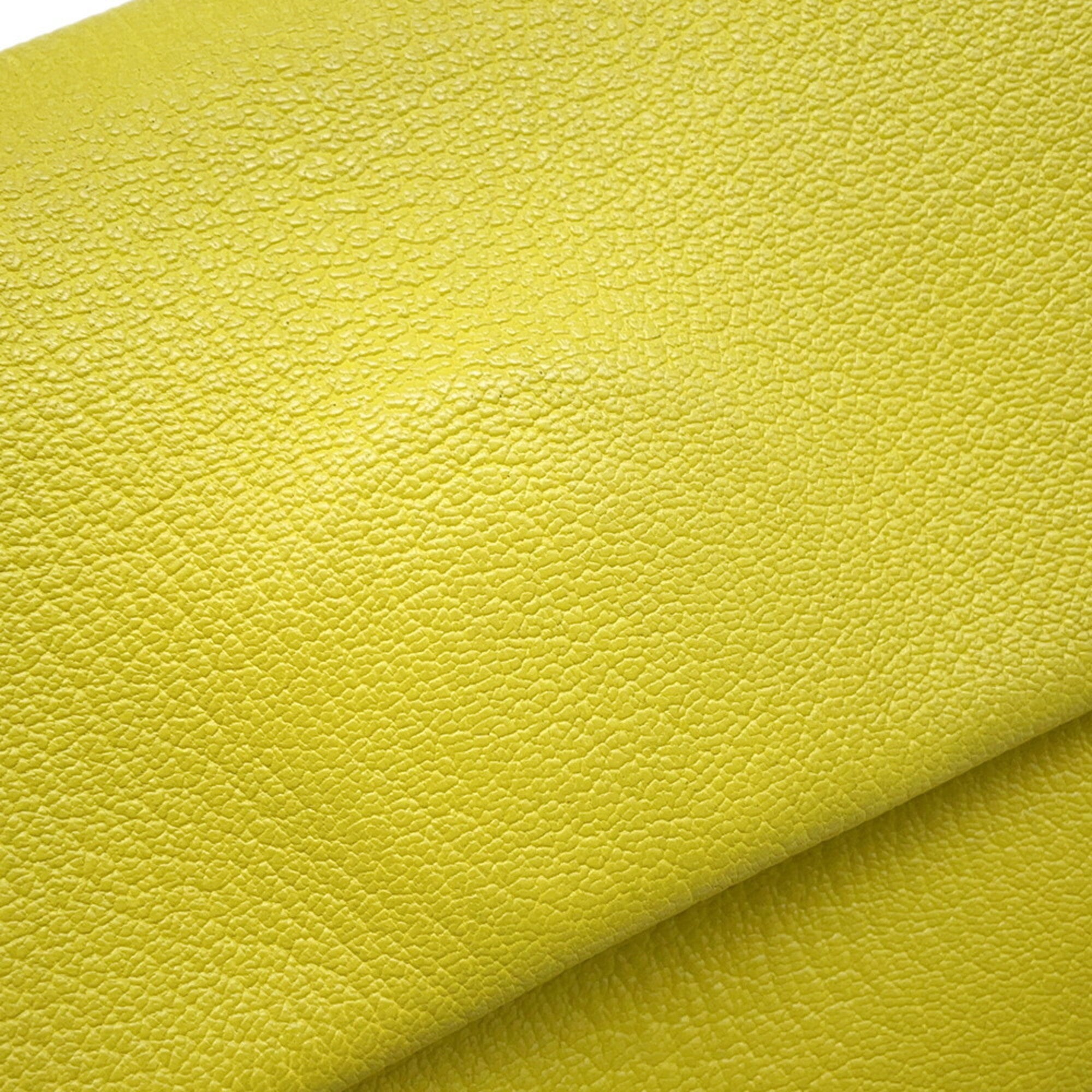 Hermes Lime Chevre Myzore Leather Clutch Bag Handbag (Pre-Owned)