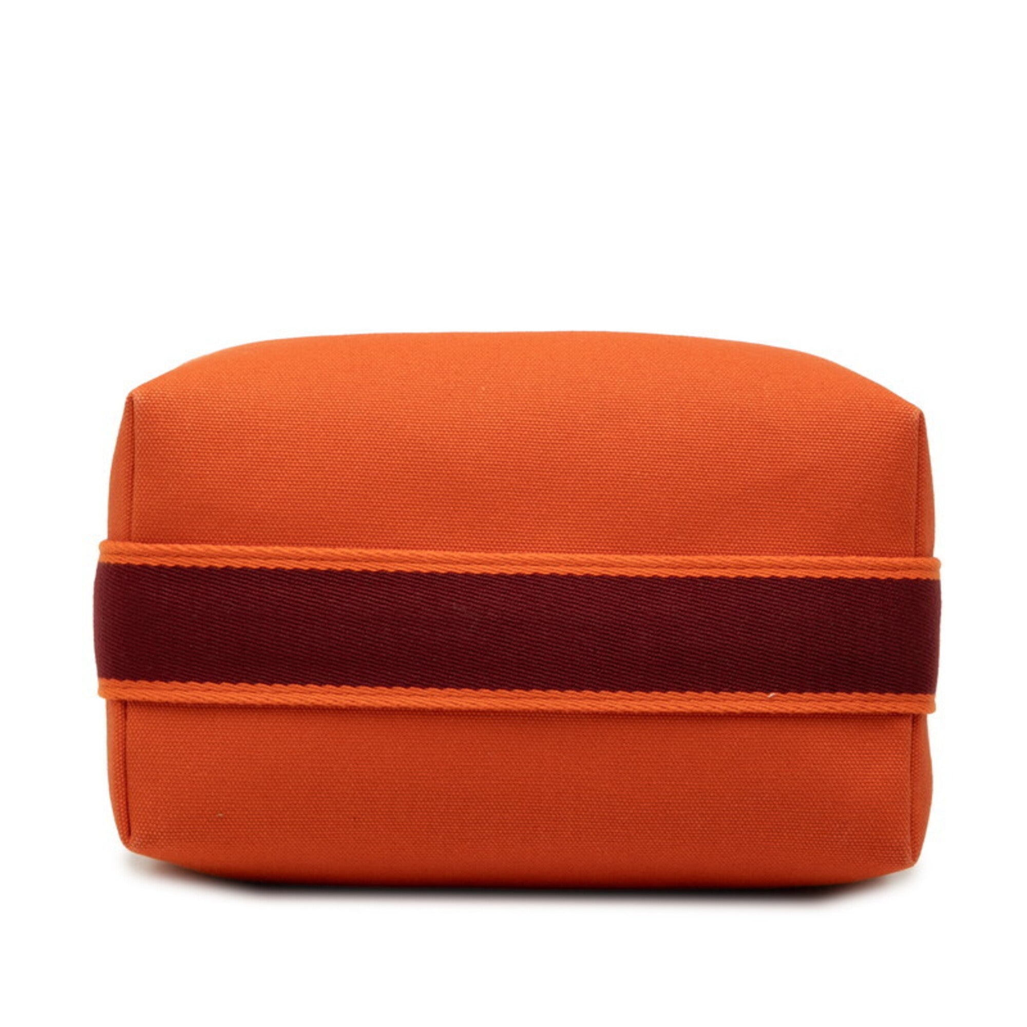 Hermes Black Orange Red Cotton Handbag Pouch (Pre-Owned)