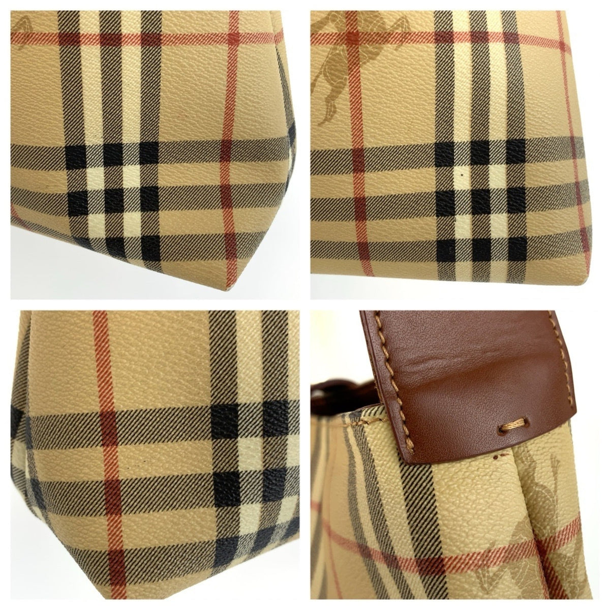 Burberry Beige Brown Pvc Shoulder Bag (Pre-Owned)