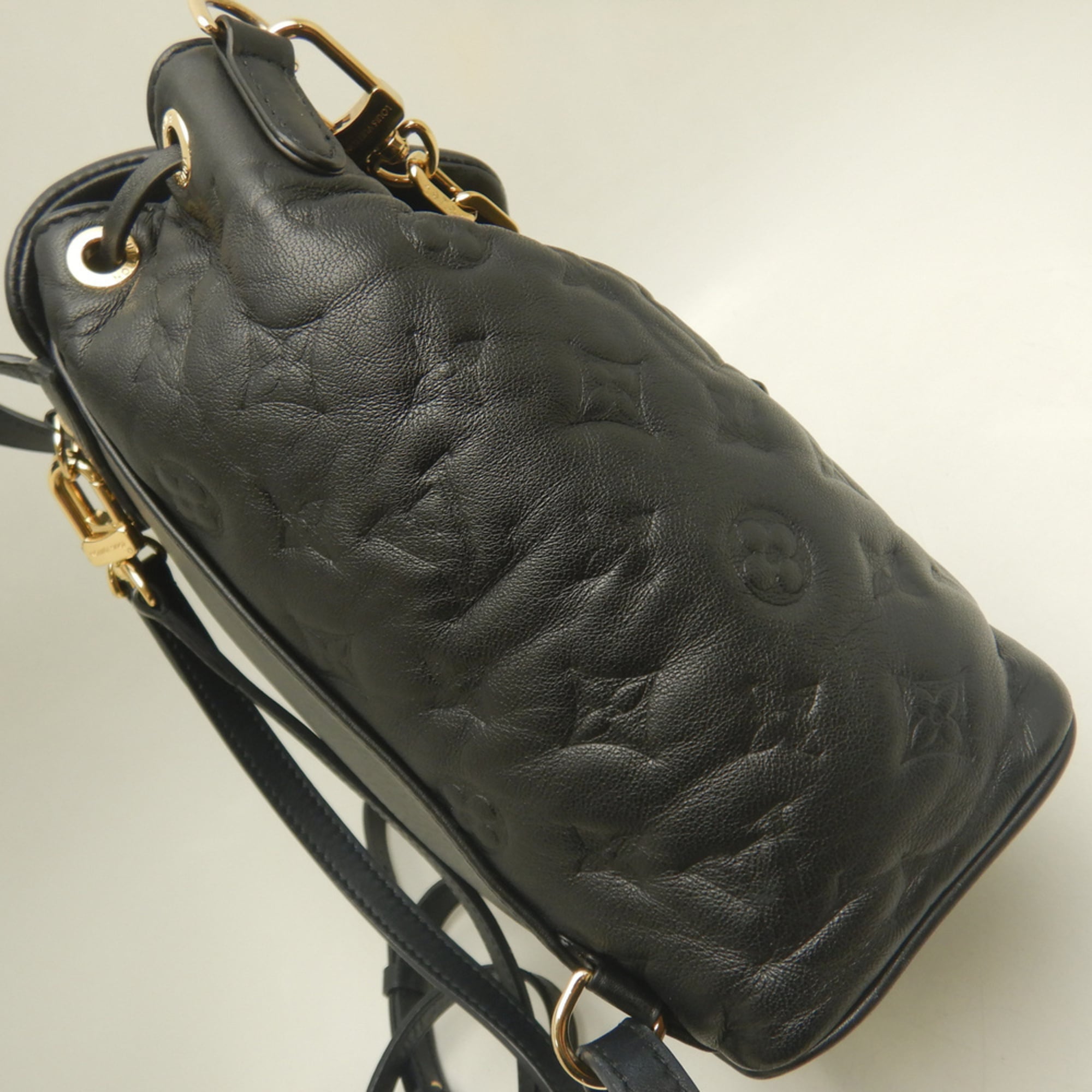 Louis Vuitton Noir Leather Backpack (Pre-Owned)