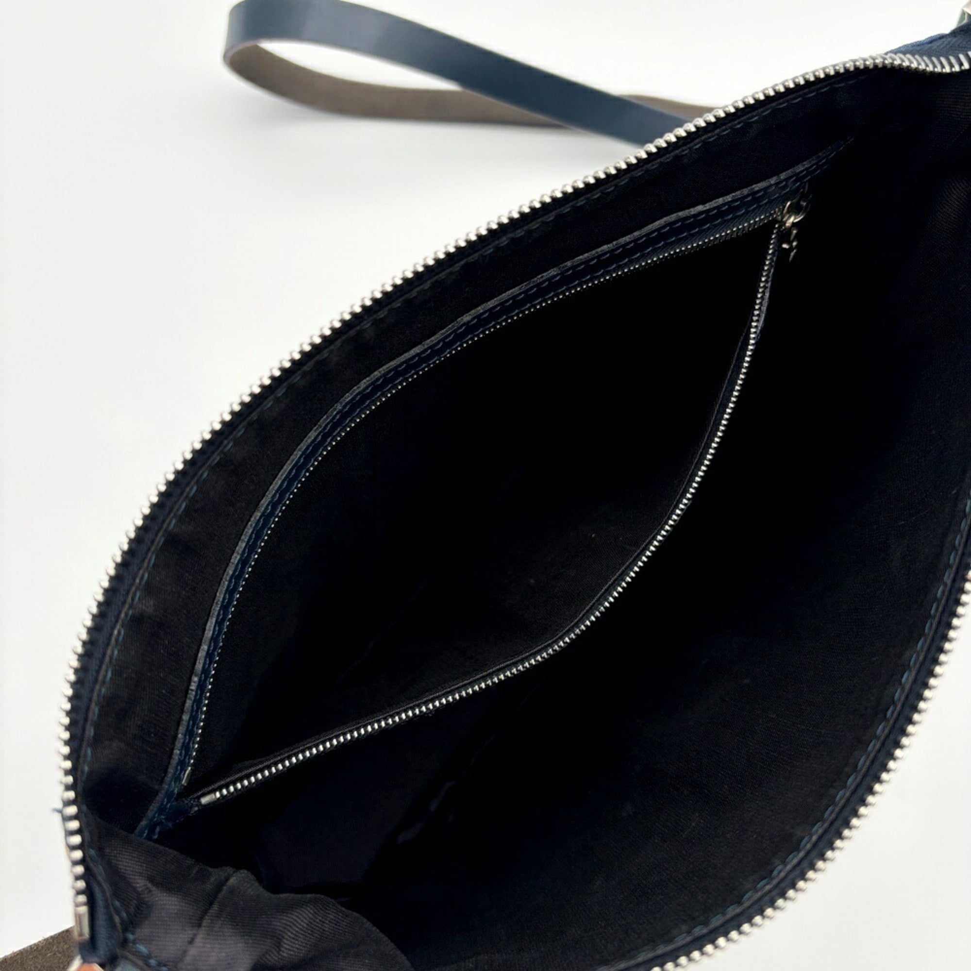 Fendi Beige Green Ivory Navy Zucca Nylon Canvas Leather Shoulder Bag (Pre-Owned)