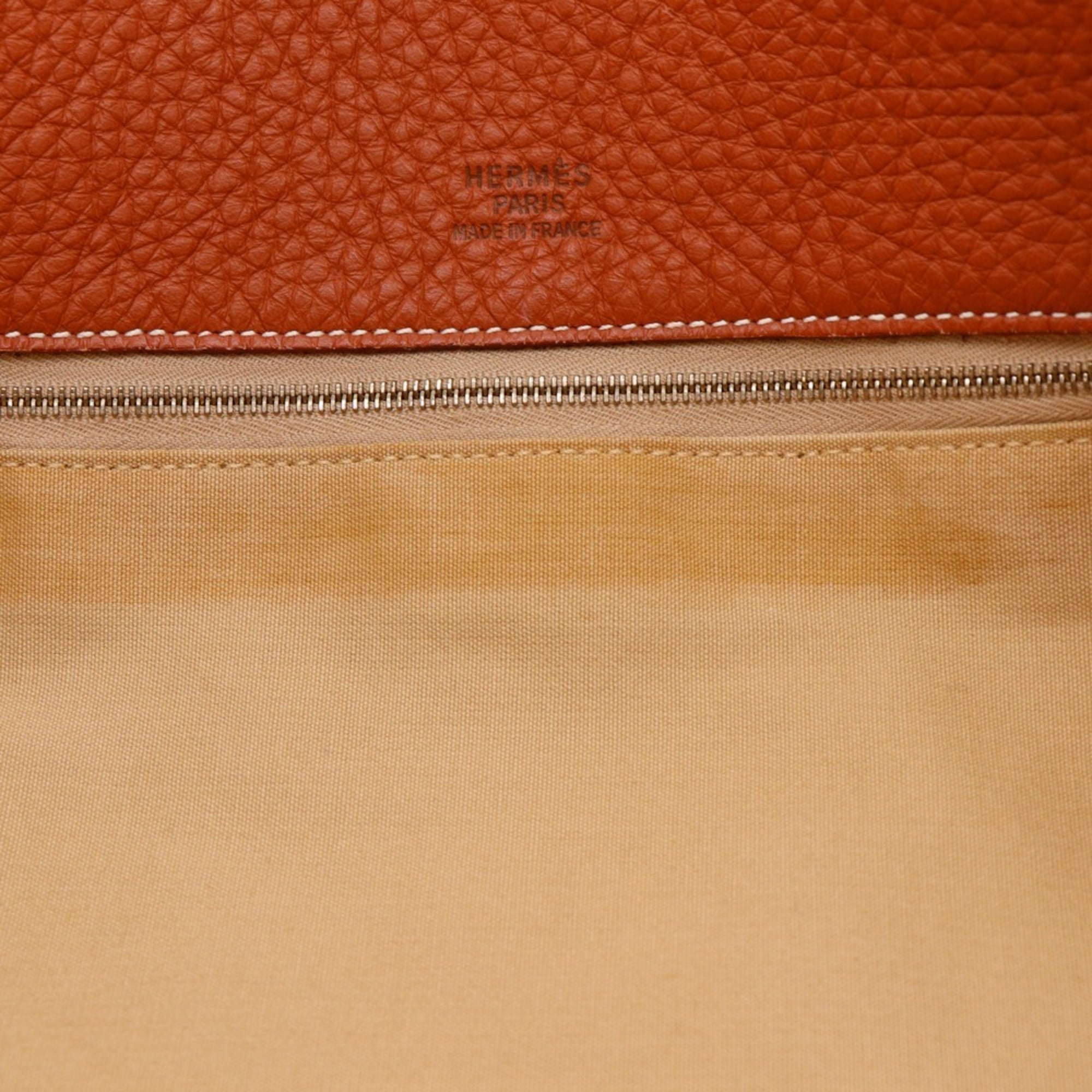 Hermes Brown Taurillon Clemence Leather Tote Bag (Pre-Owned)