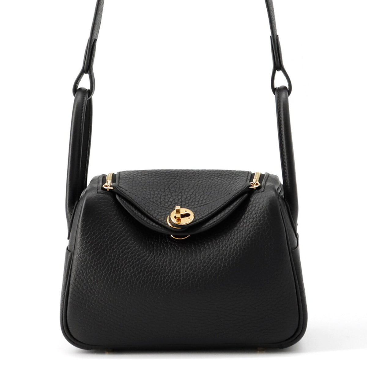 Hermes Lindy Black Taurillon Clemence Leather Shoulder Bag (Pre-Owned)