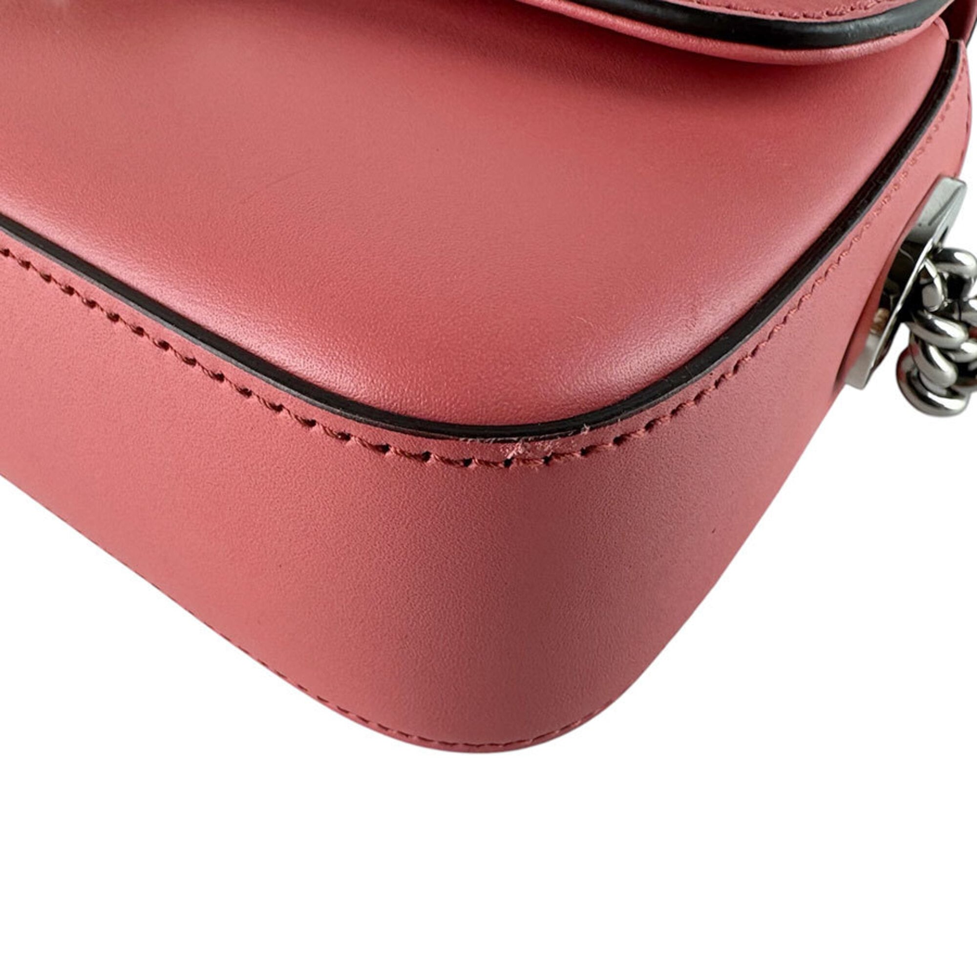Gucci Pink Leather Shoulder Bag (Pre-Owned)