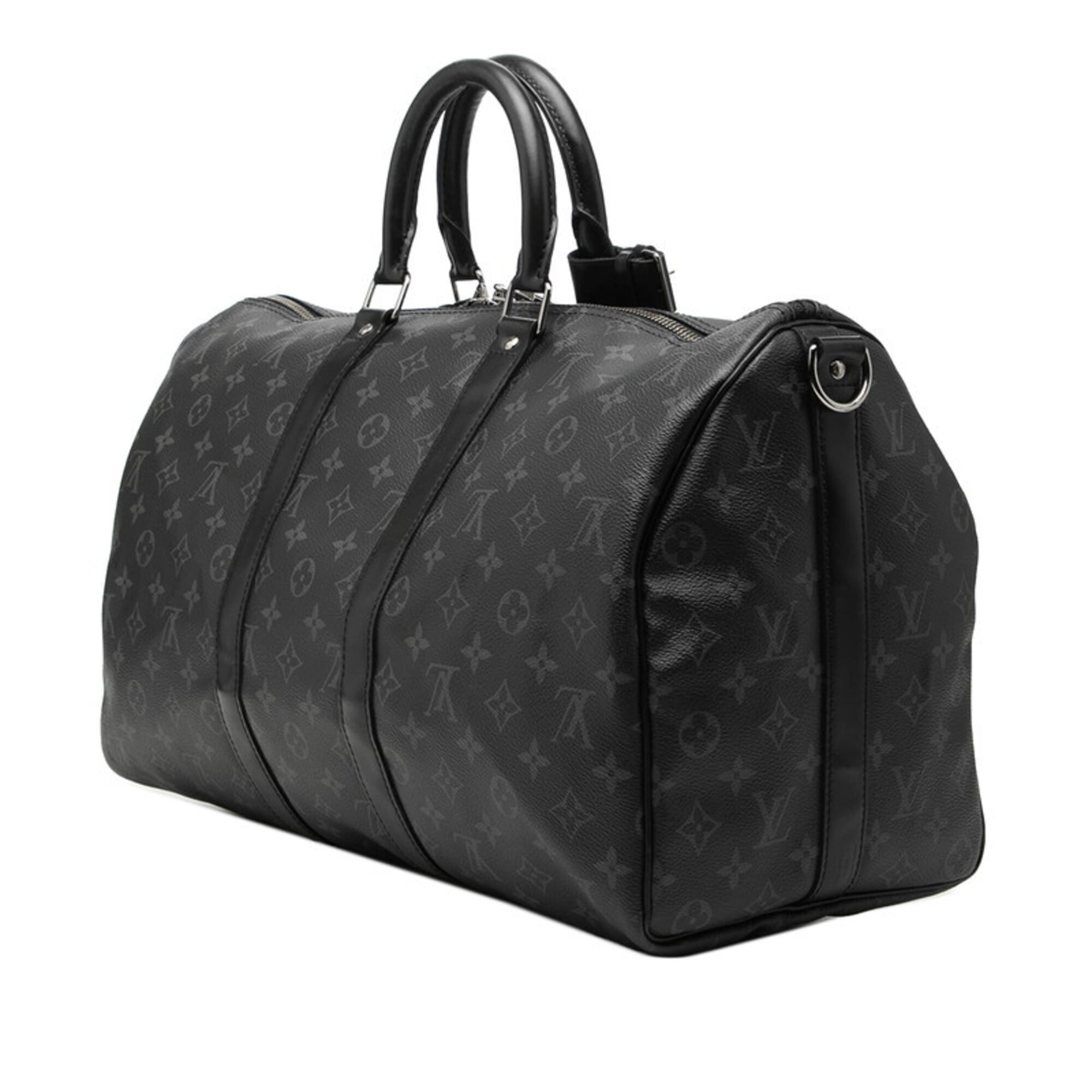 Louis Vuitton Black Gray Monogram Eclipse Pvc Leather Boston Bag Handbag Shoulder Bag (Pre-Owned)