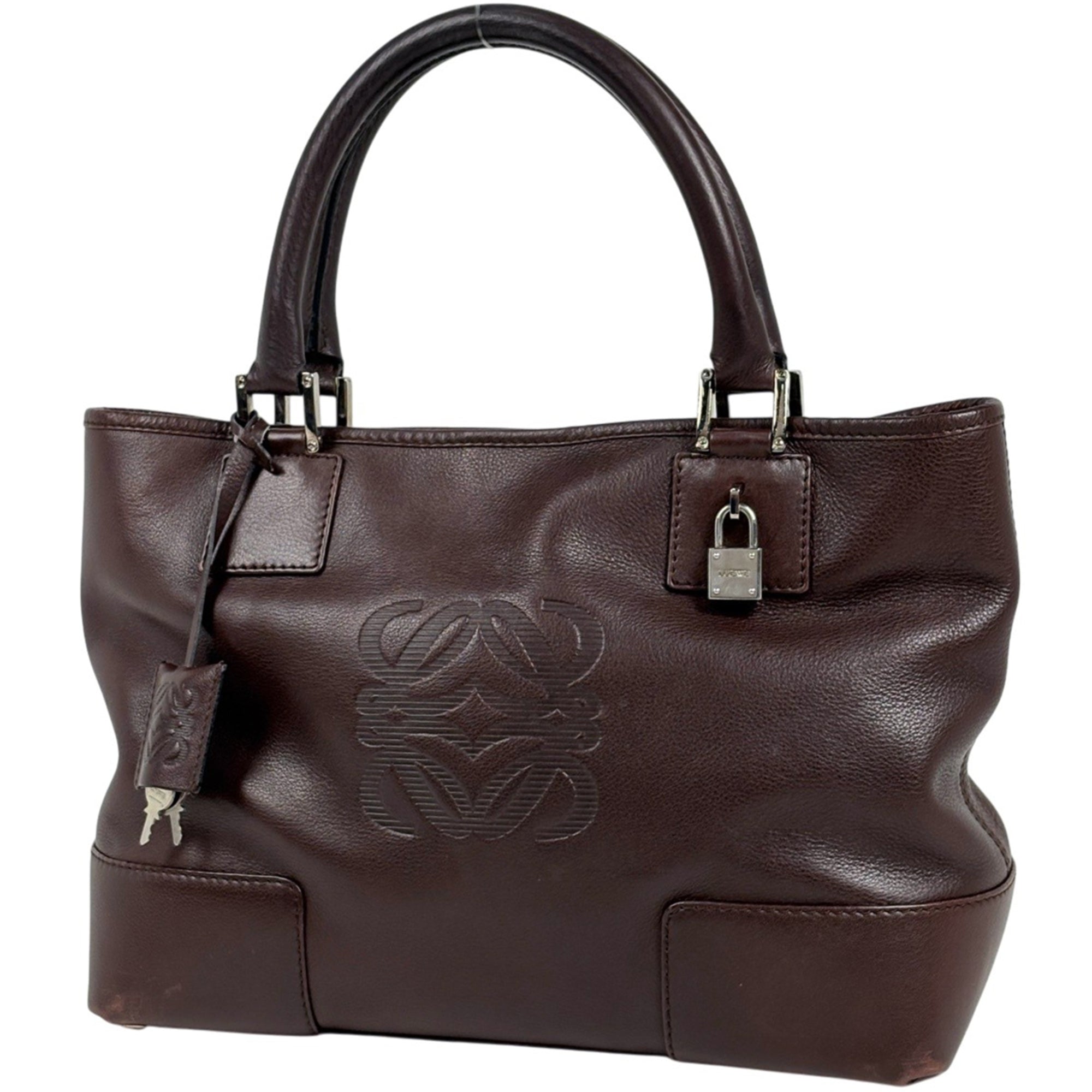 Loewe Brown Leather Handbag Tote Bag (Pre-Owned)