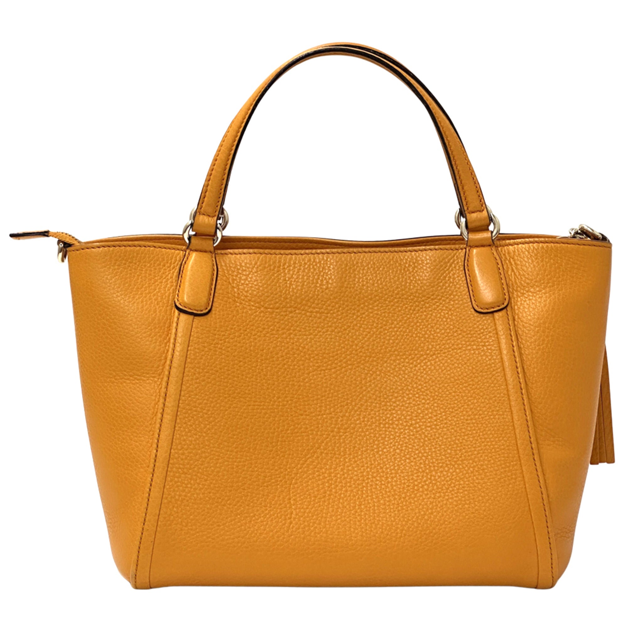 Gucci Orange Leather Handbag Shoulder Bag Tote Bag (Pre-Owned)