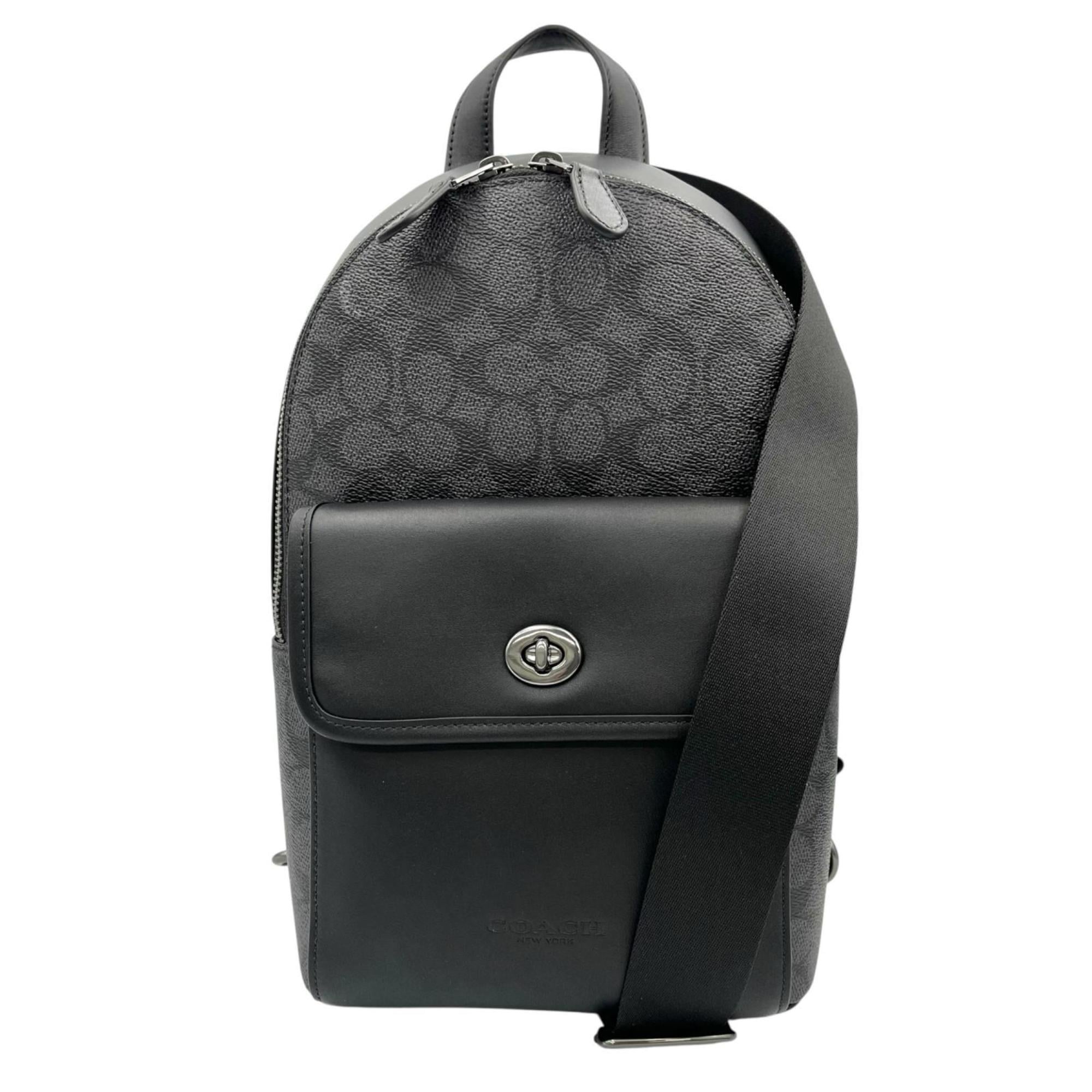 Coach Black Coated Canvas Sling Bag (Pre-Owned)