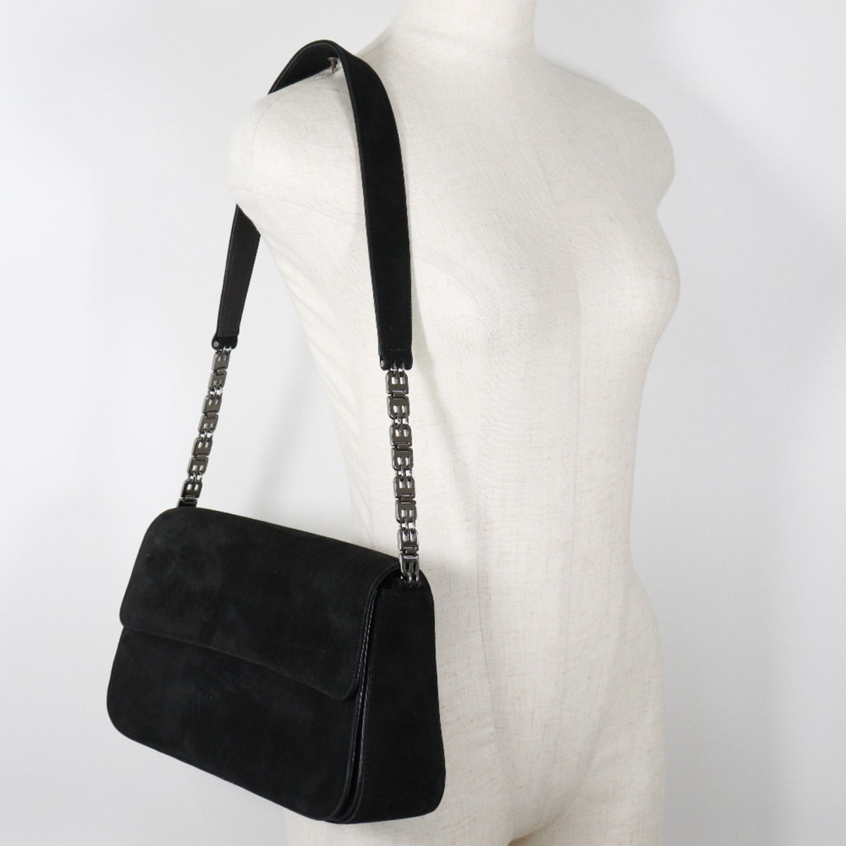 Bally Black Suede Shoulder Bag (Pre-Owned)