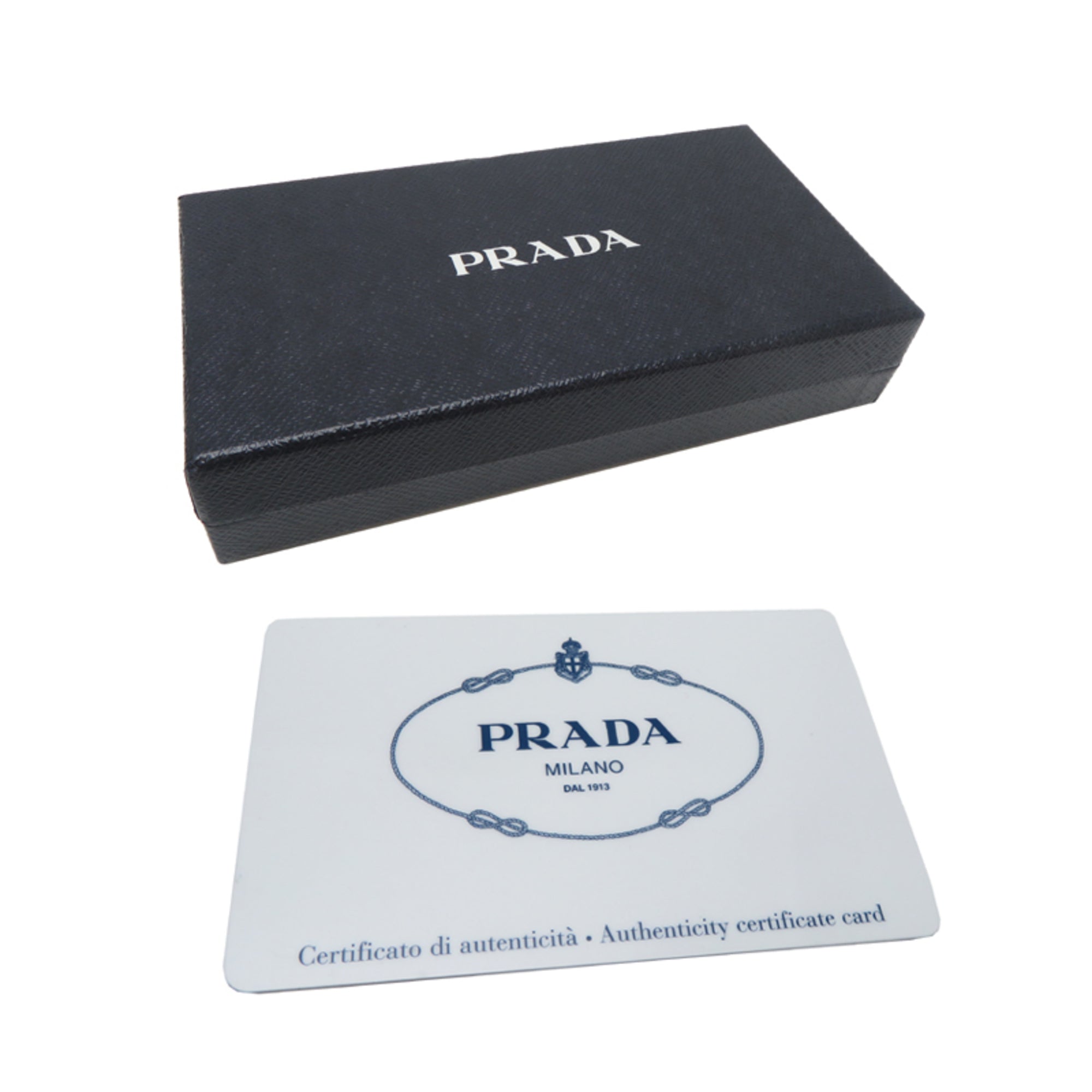 Prada Blue Multi-Color Navy White Yellow Leather Wallet (Bi-Fold) (Pre-Owned)