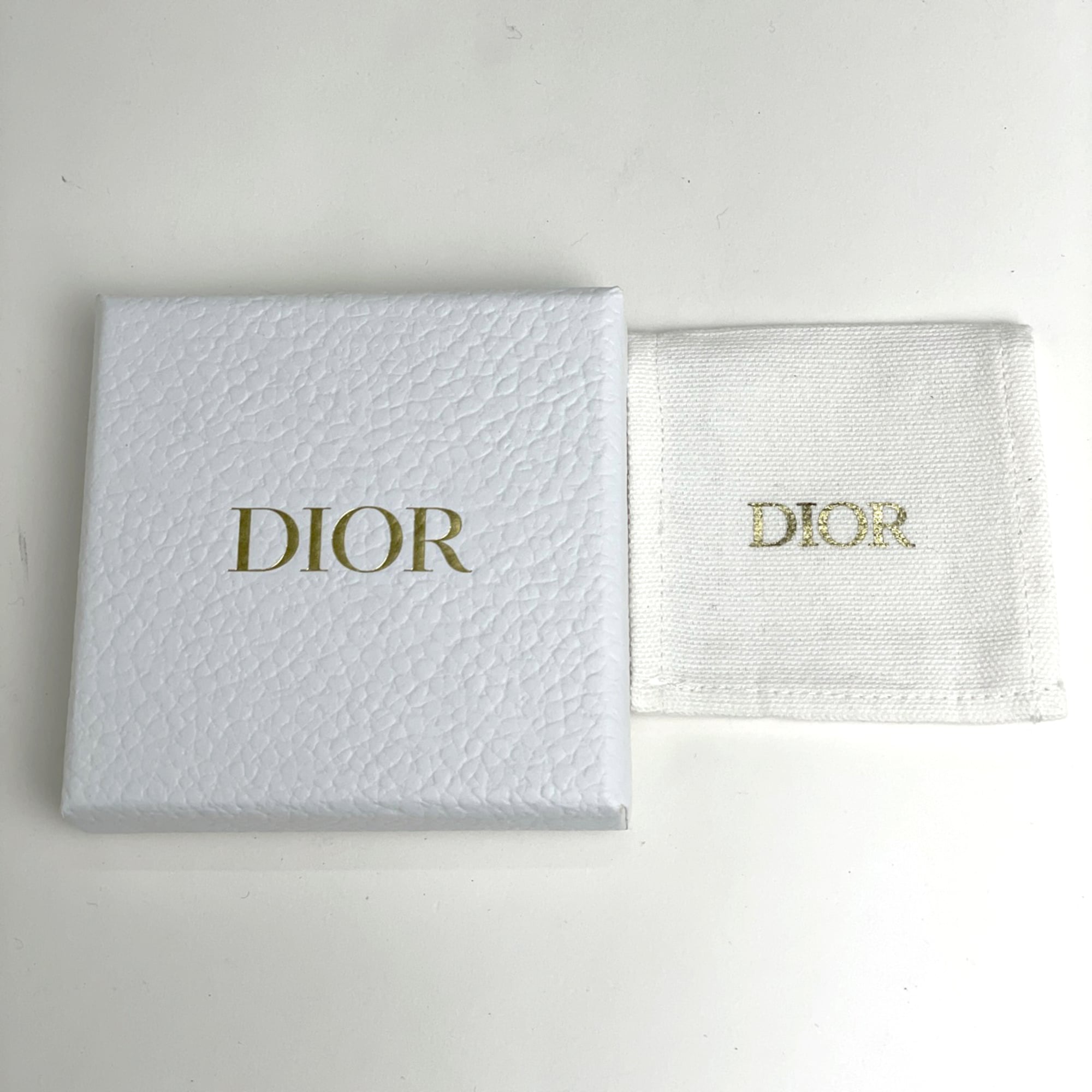 Christian Dior Silver Gold Plating Rhinestone Silver Band Ring (Pre-Owned)