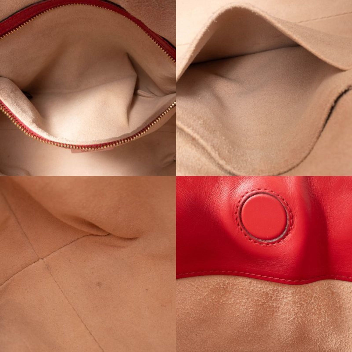 Gucci Red Color Leather Tote Bag (Pre-Owned)