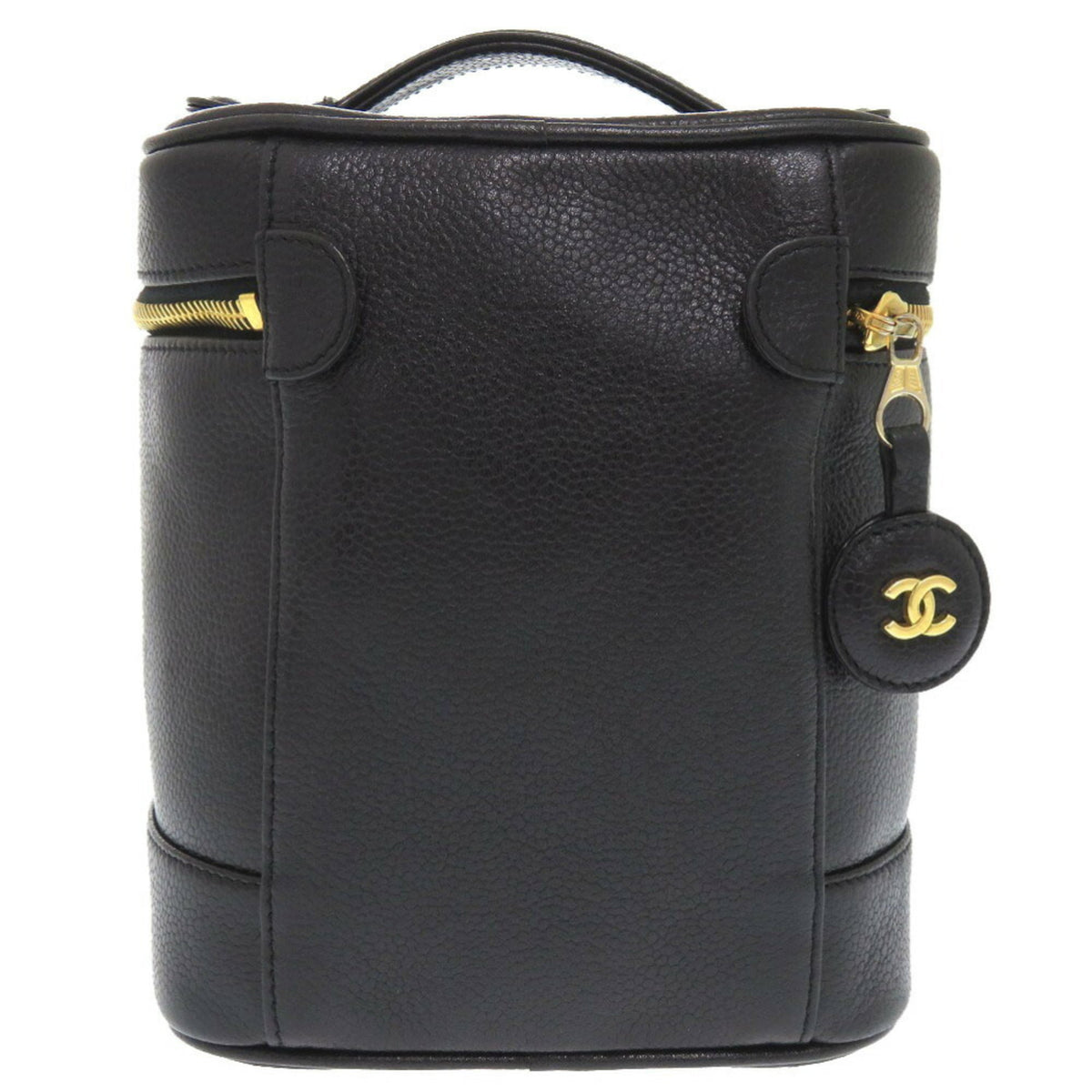 Chanel Black Grained Calfskin Handbag Vanity Bag (Pre-Owned)