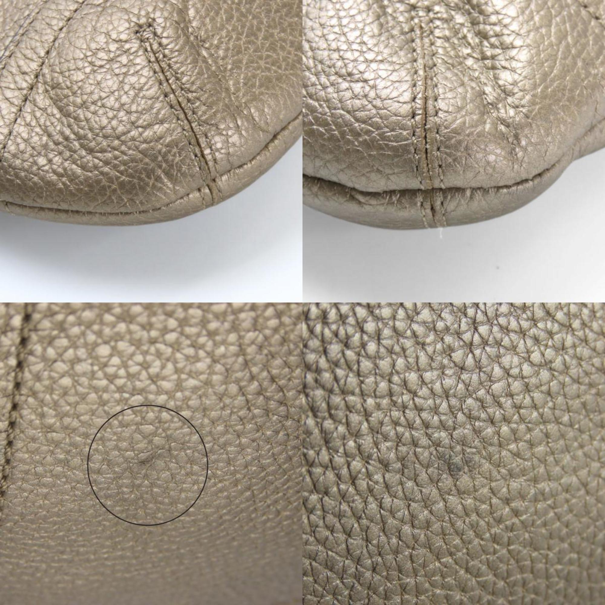 Coach Gold Brown Leather Shoulder Bag (Pre-Owned)